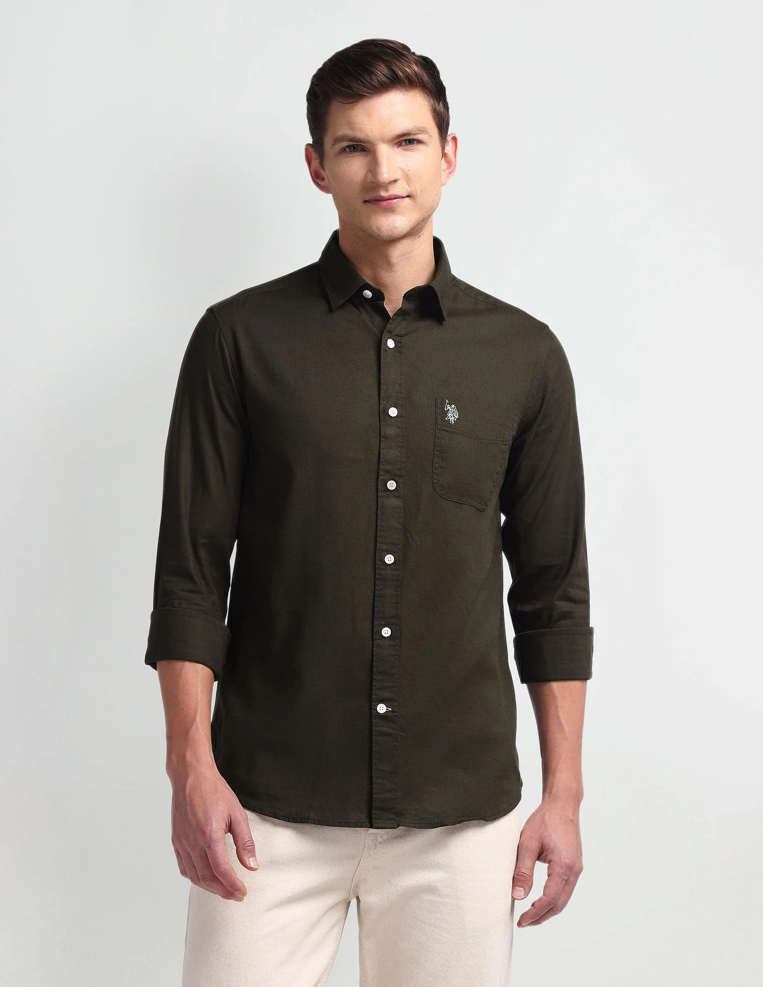 Semi Cutaway Collar Slim Fit Shirt - Image 6