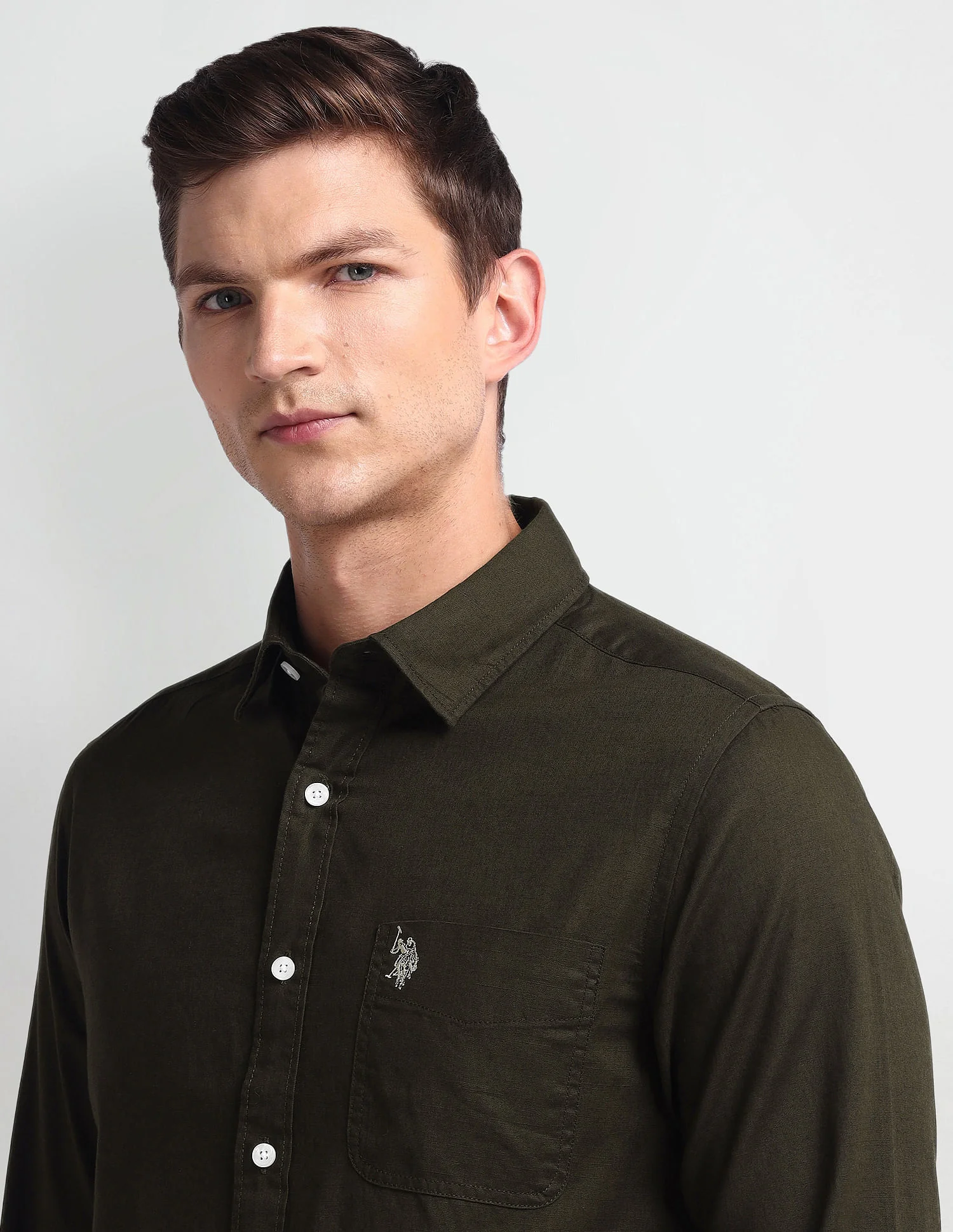 Semi Cutaway Collar Slim Fit Shirt - Image 7