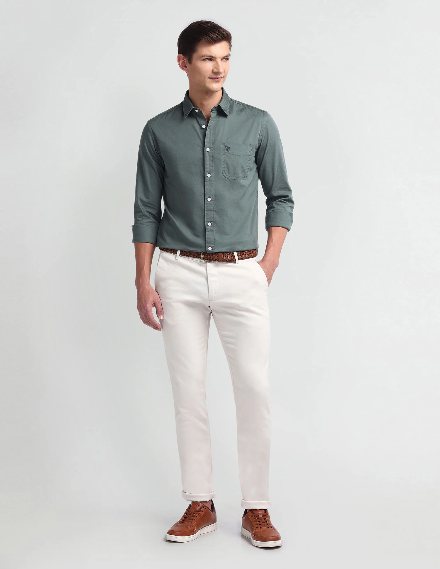 Semi Cutaway Collar Slim Fit Shirt - Image 3
