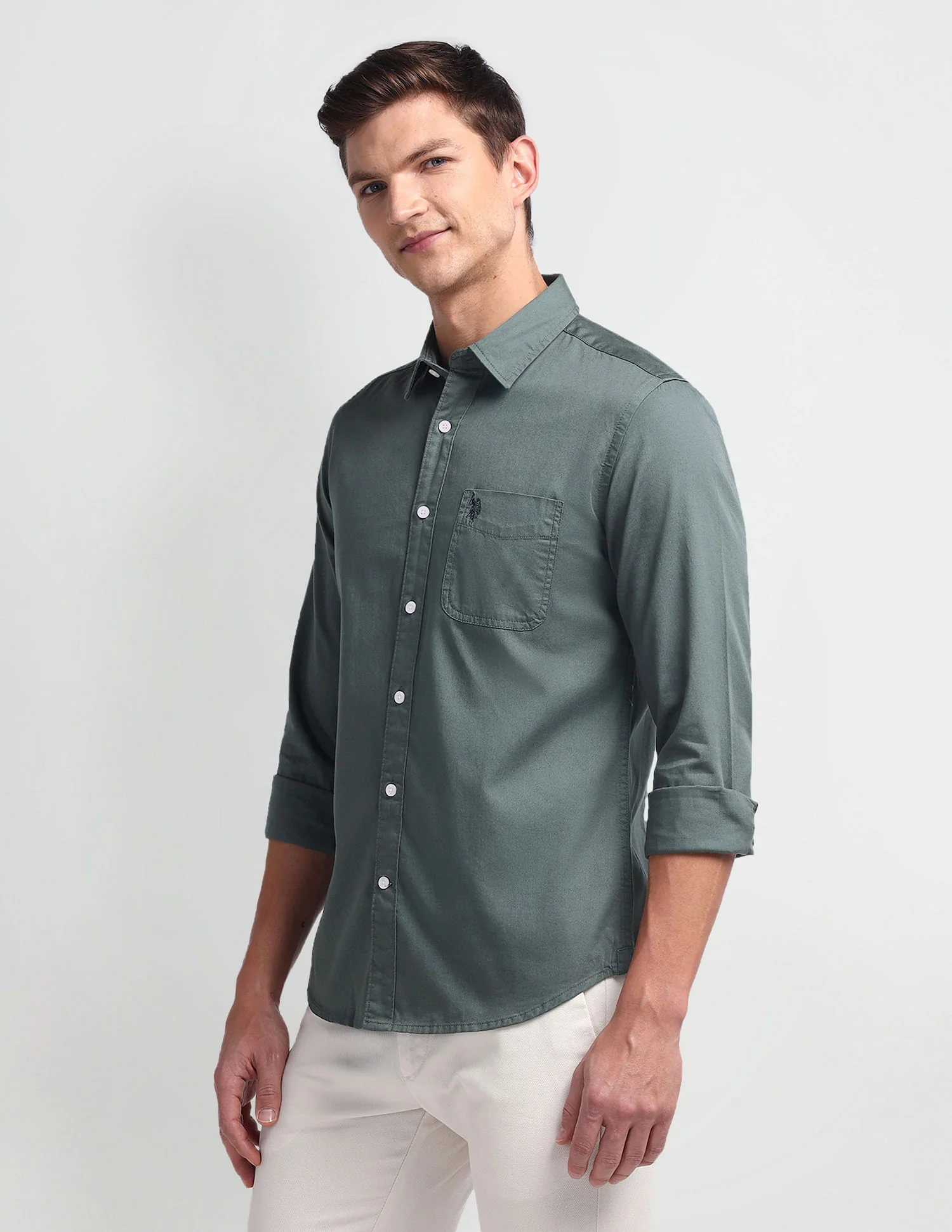 Semi Cutaway Collar Slim Fit Shirt - Image 4