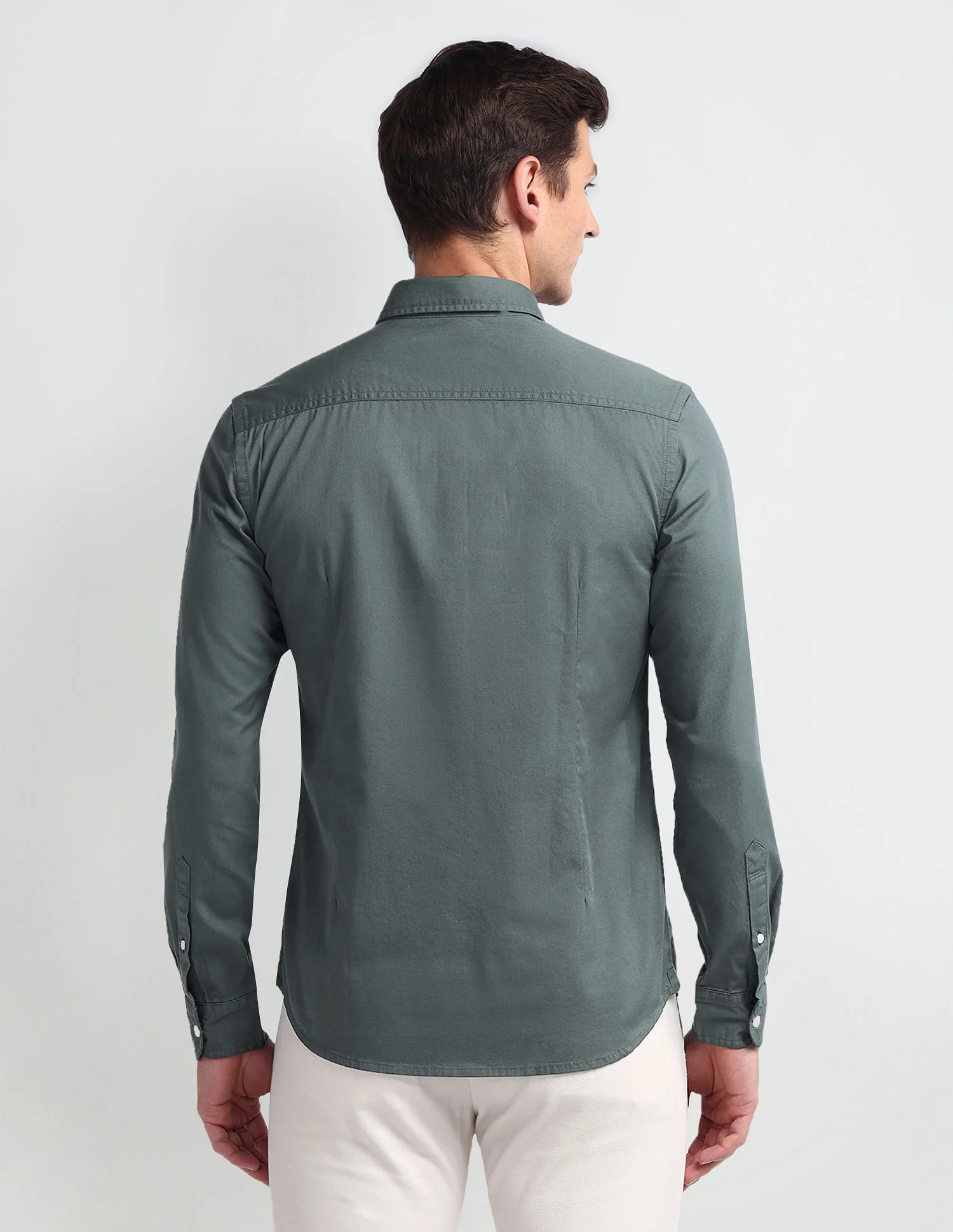 Semi Cutaway Collar Slim Fit Shirt - Image 5