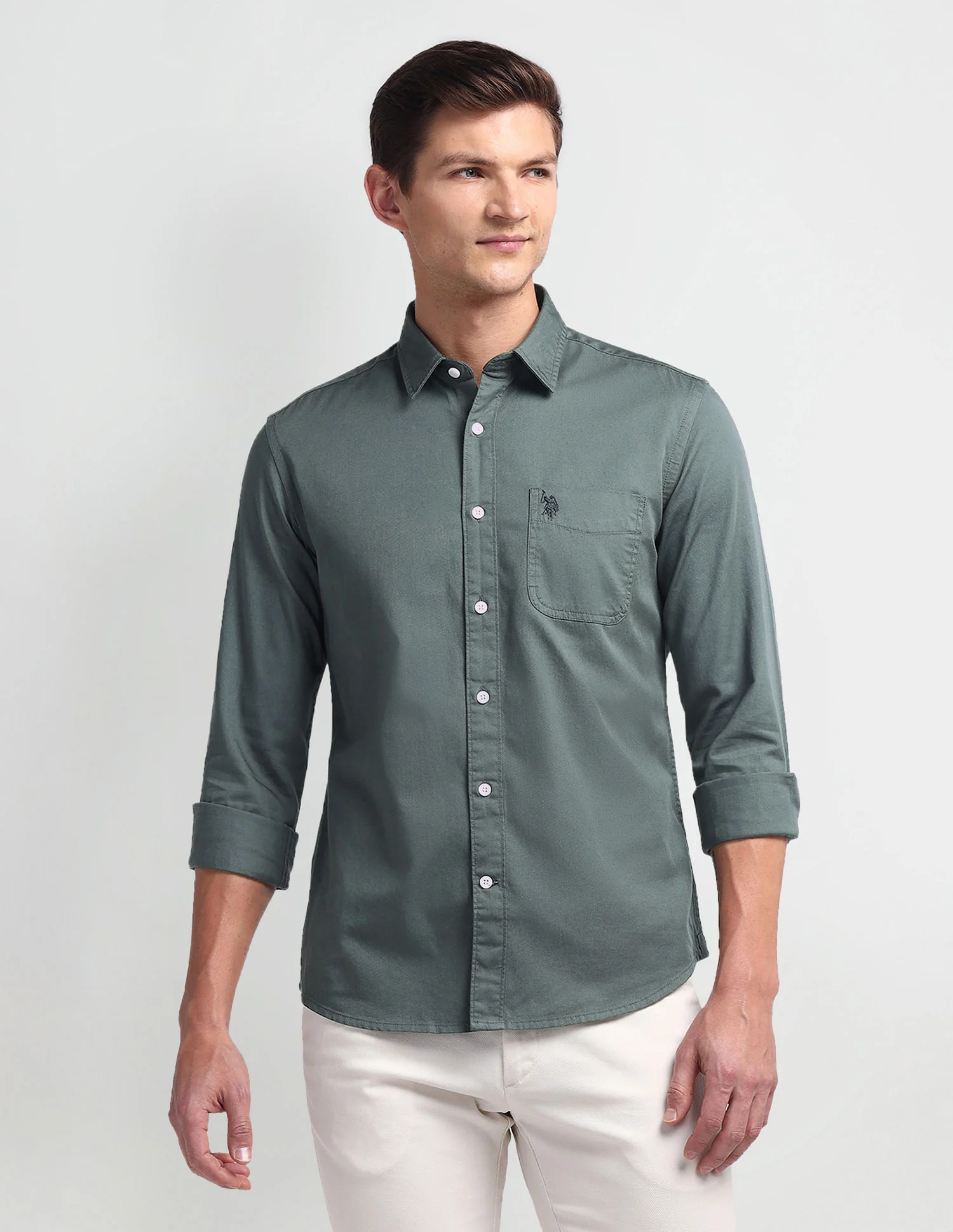 Semi Cutaway Collar Slim Fit Shirt - Image 6