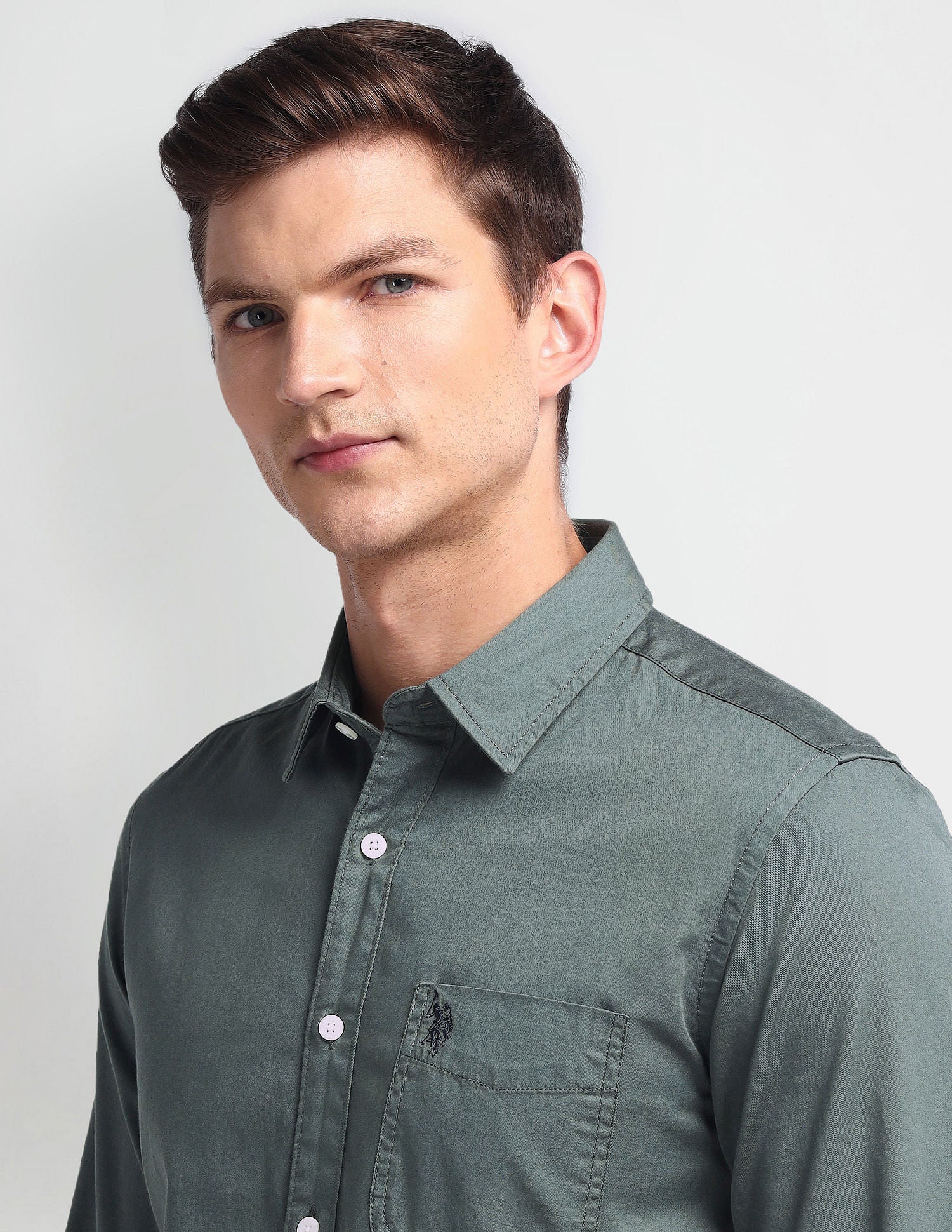 Semi Cutaway Collar Slim Fit Shirt - Image 7