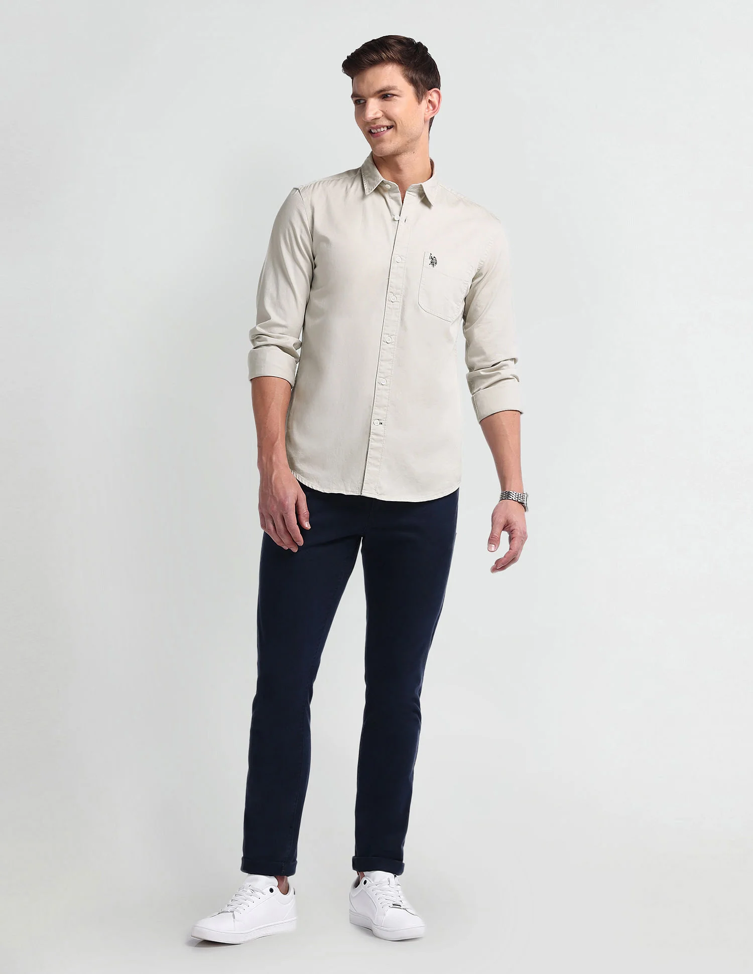 Semi Cutaway Collar Slim Fit Shirt - Image 3