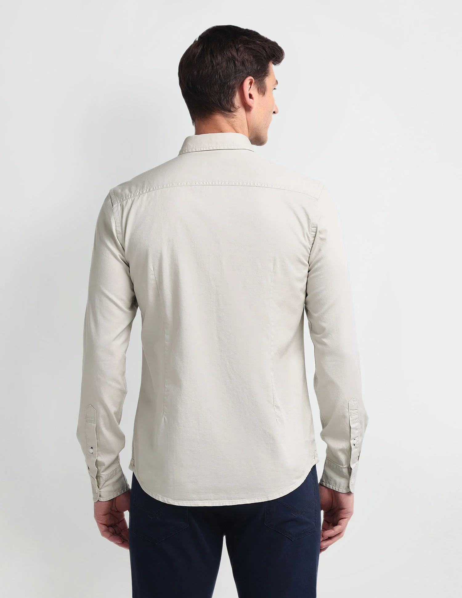 Semi Cutaway Collar Slim Fit Shirt - Image 5