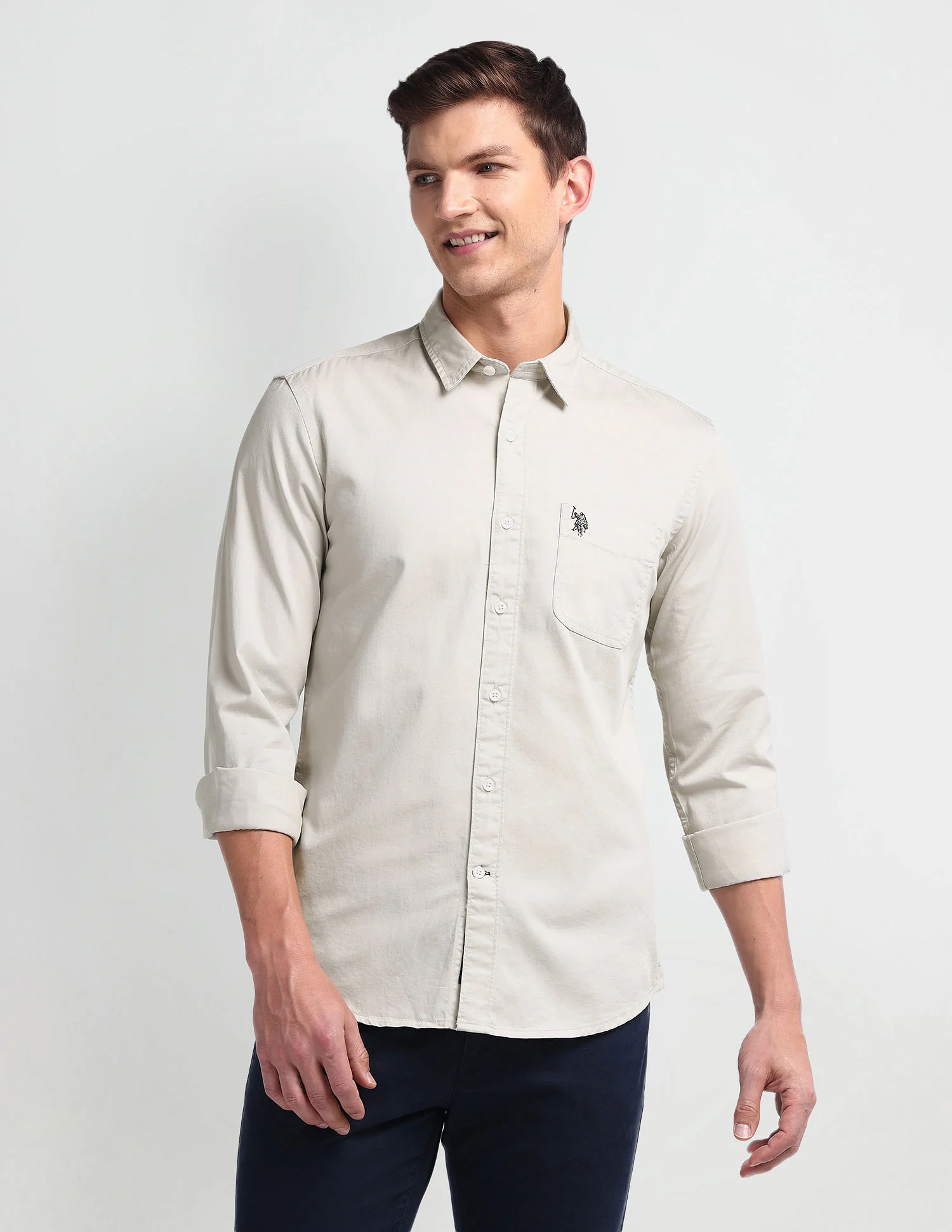 Semi Cutaway Collar Slim Fit Shirt - Image 6