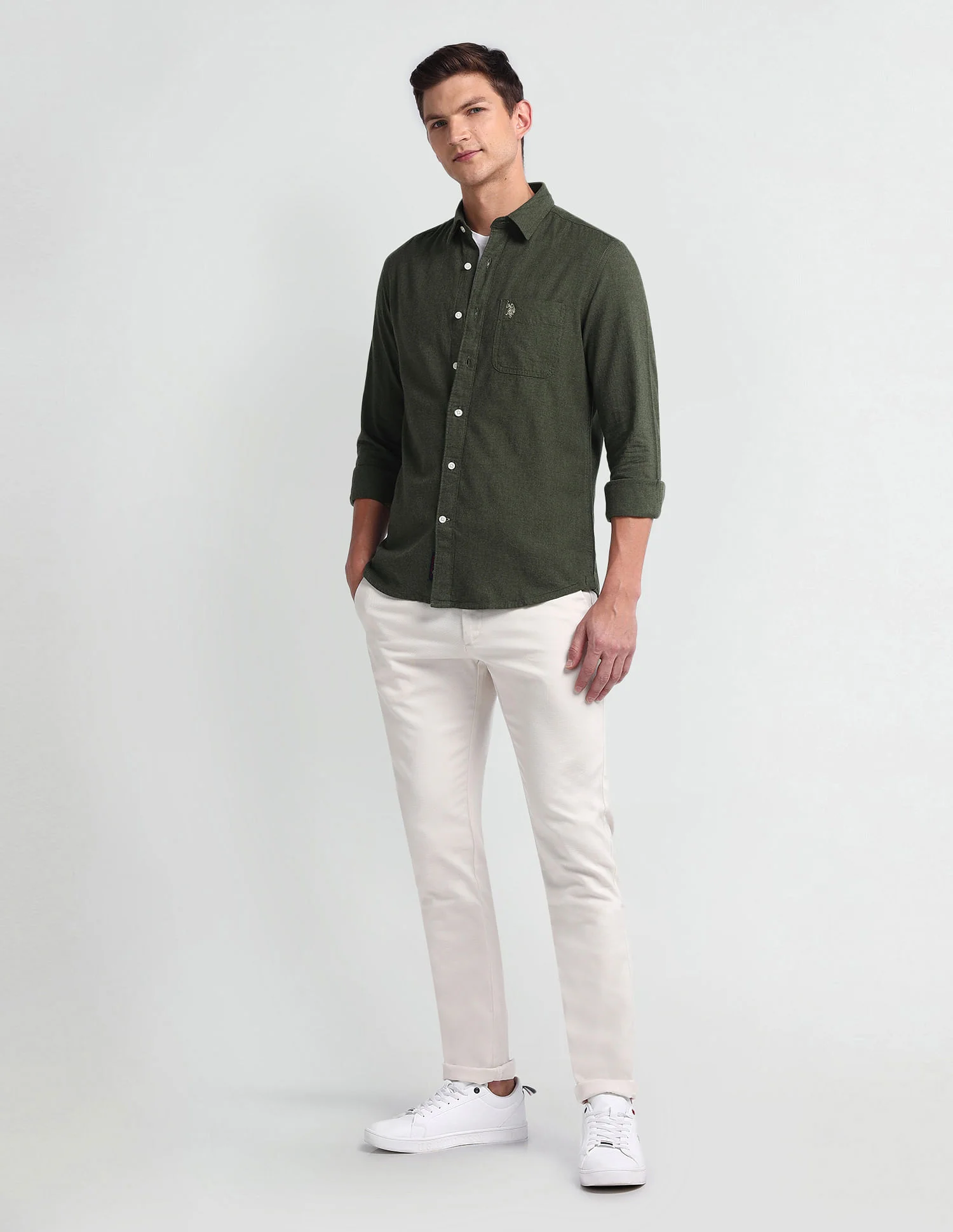 Semi Cutaway Collar Slim Fit Shirt - Image 3