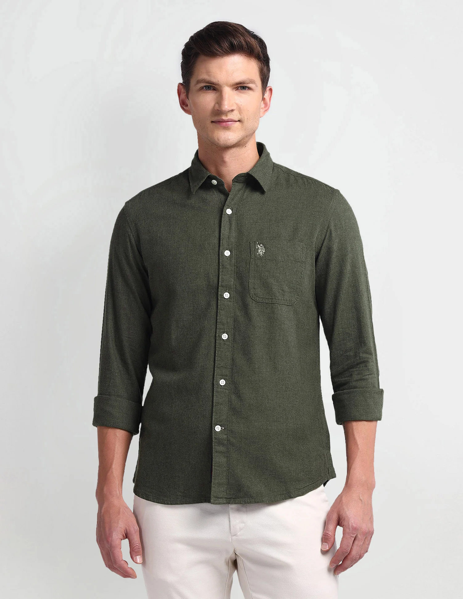 Semi Cutaway Collar Slim Fit Shirt - Image 6