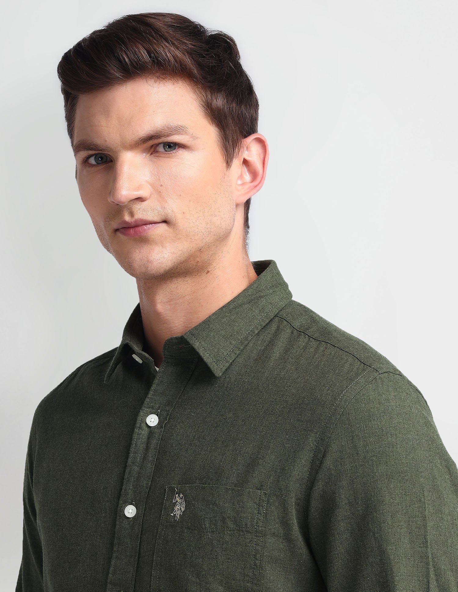 Semi Cutaway Collar Slim Fit Shirt - Image 7
