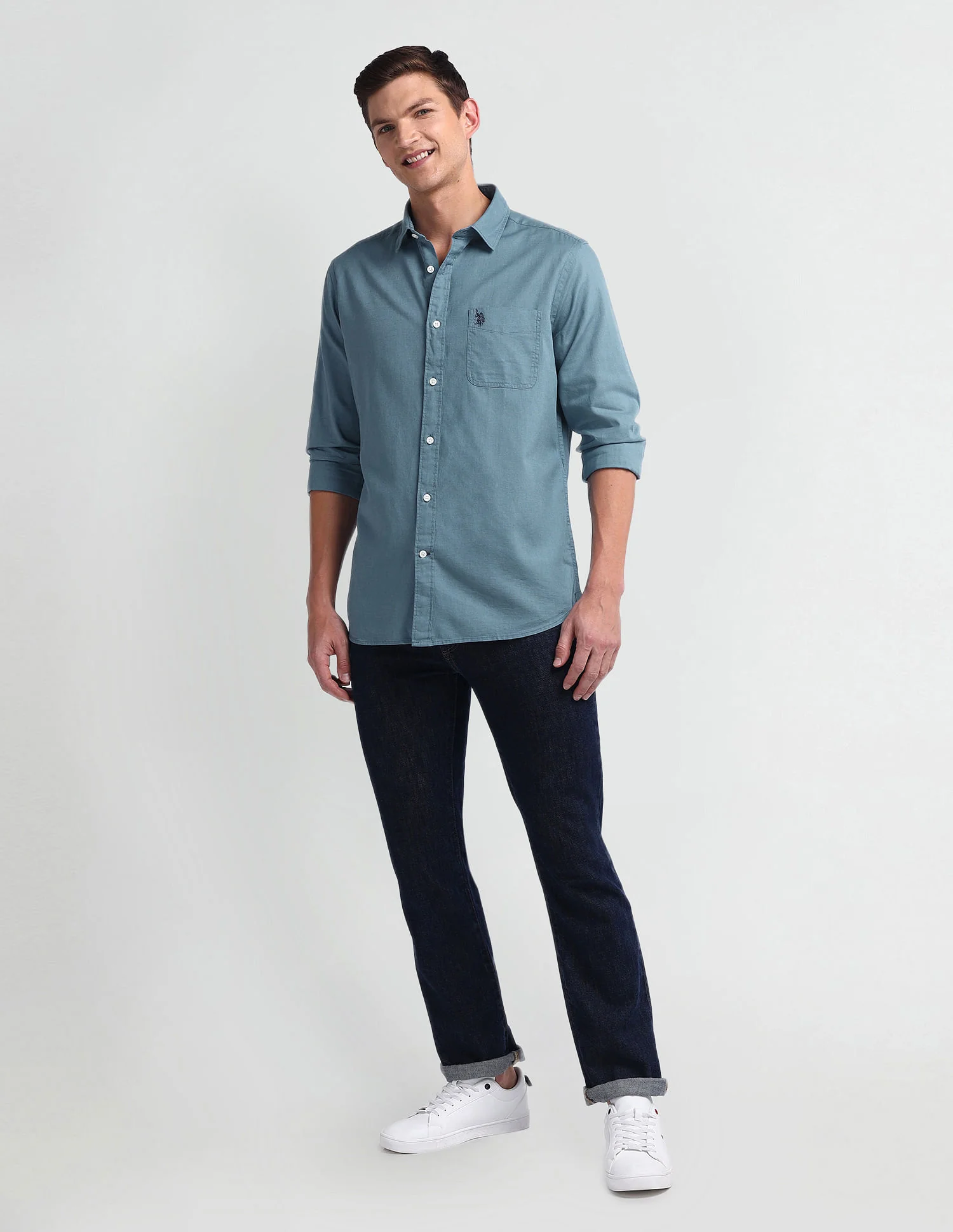Semi Cutaway Collar Slim Fit Shirt - Image 3