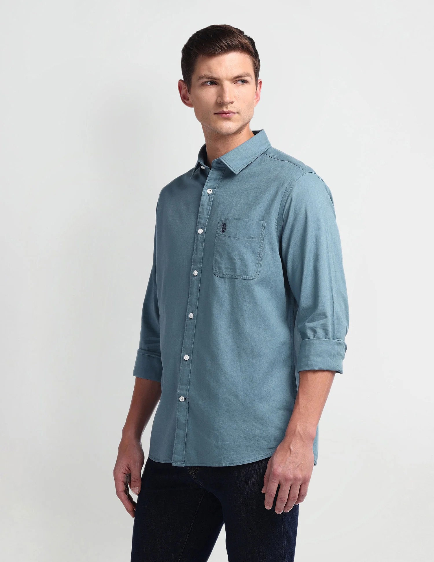 Semi Cutaway Collar Slim Fit Shirt - Image 4