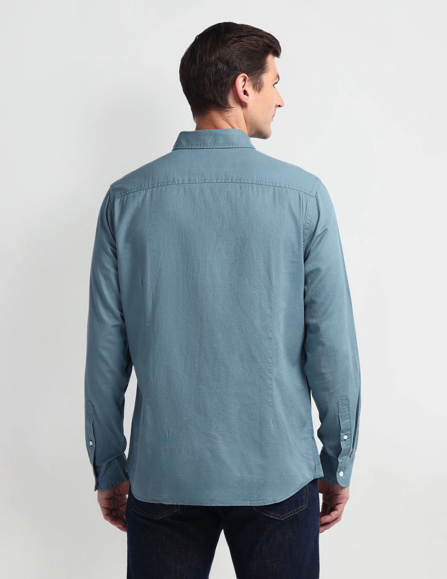 Semi Cutaway Collar Slim Fit Shirt - Image 5