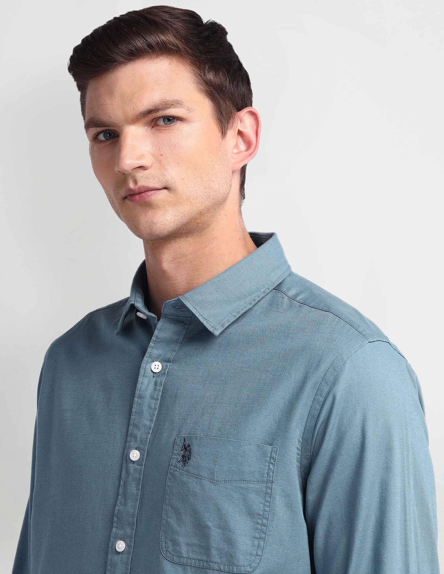 Semi Cutaway Collar Slim Fit Shirt - Image 7