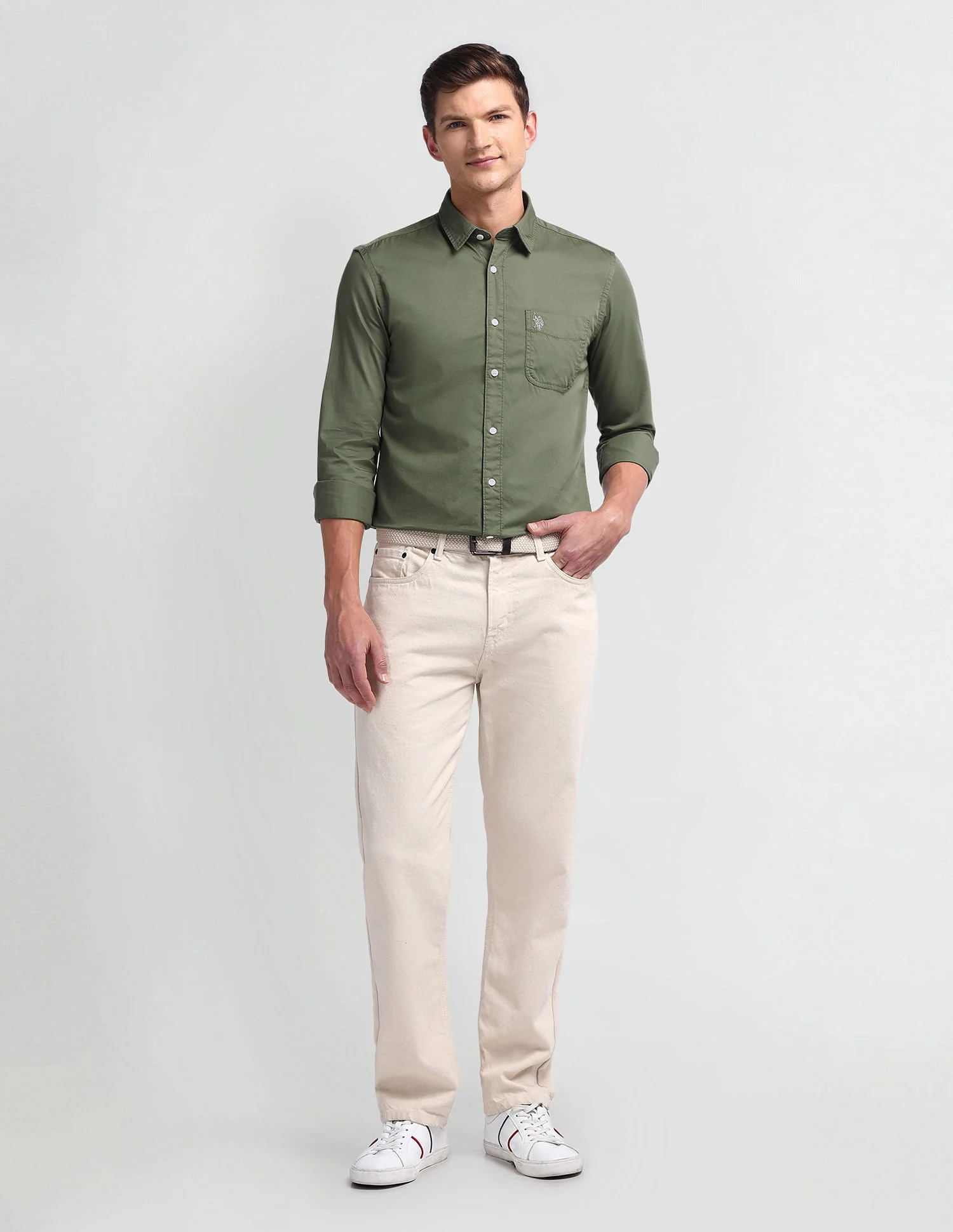 Semi Cutaway Collar Slim Fit Shirt - Image 3