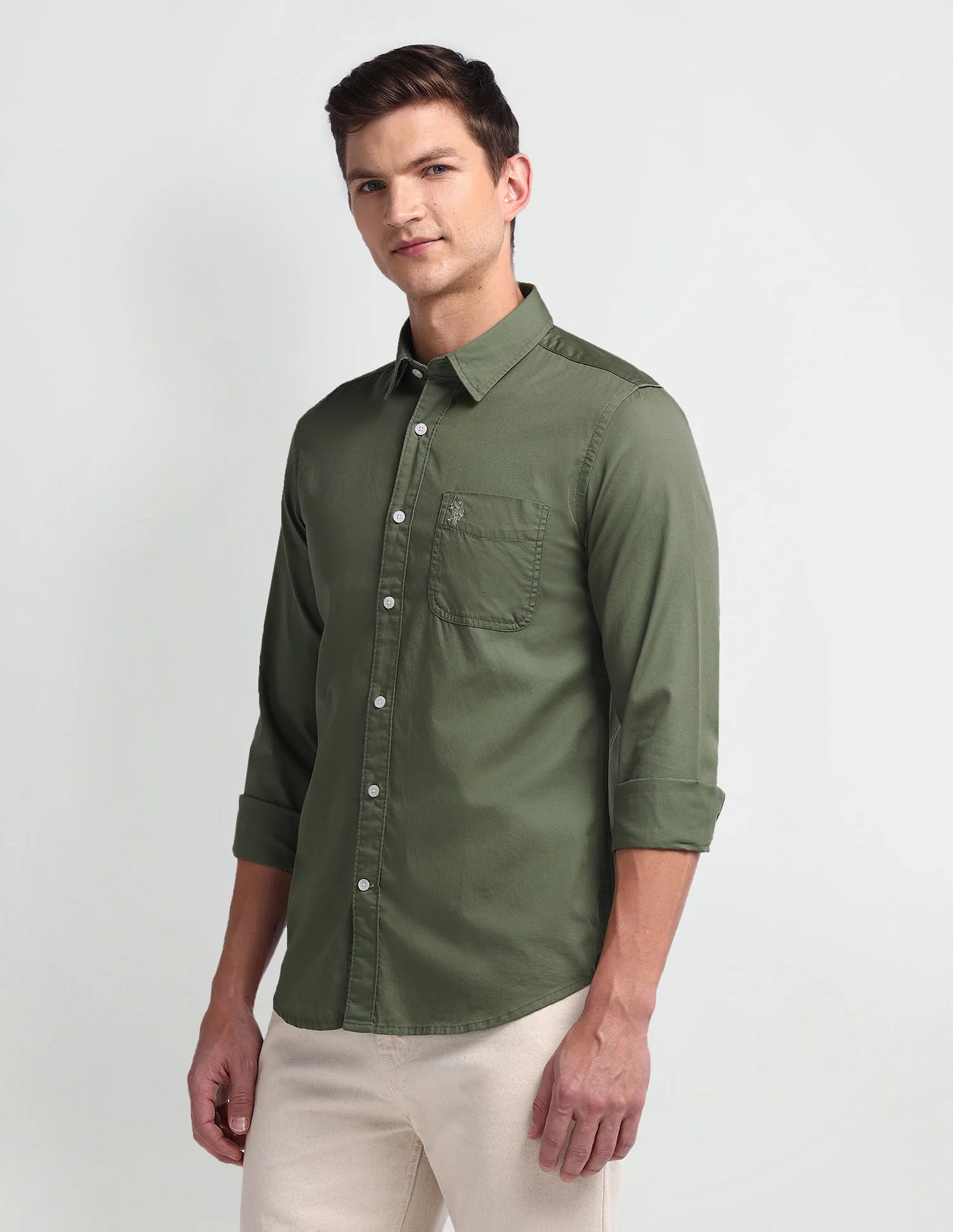 Semi Cutaway Collar Slim Fit Shirt - Image 4
