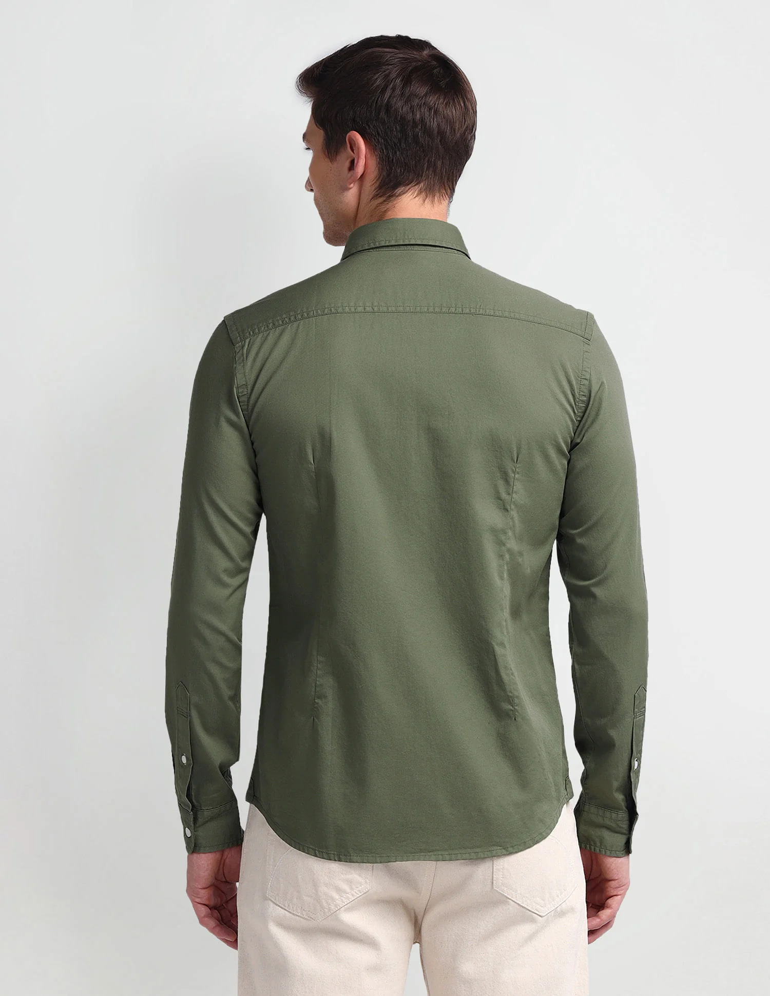 Semi Cutaway Collar Slim Fit Shirt - Image 5