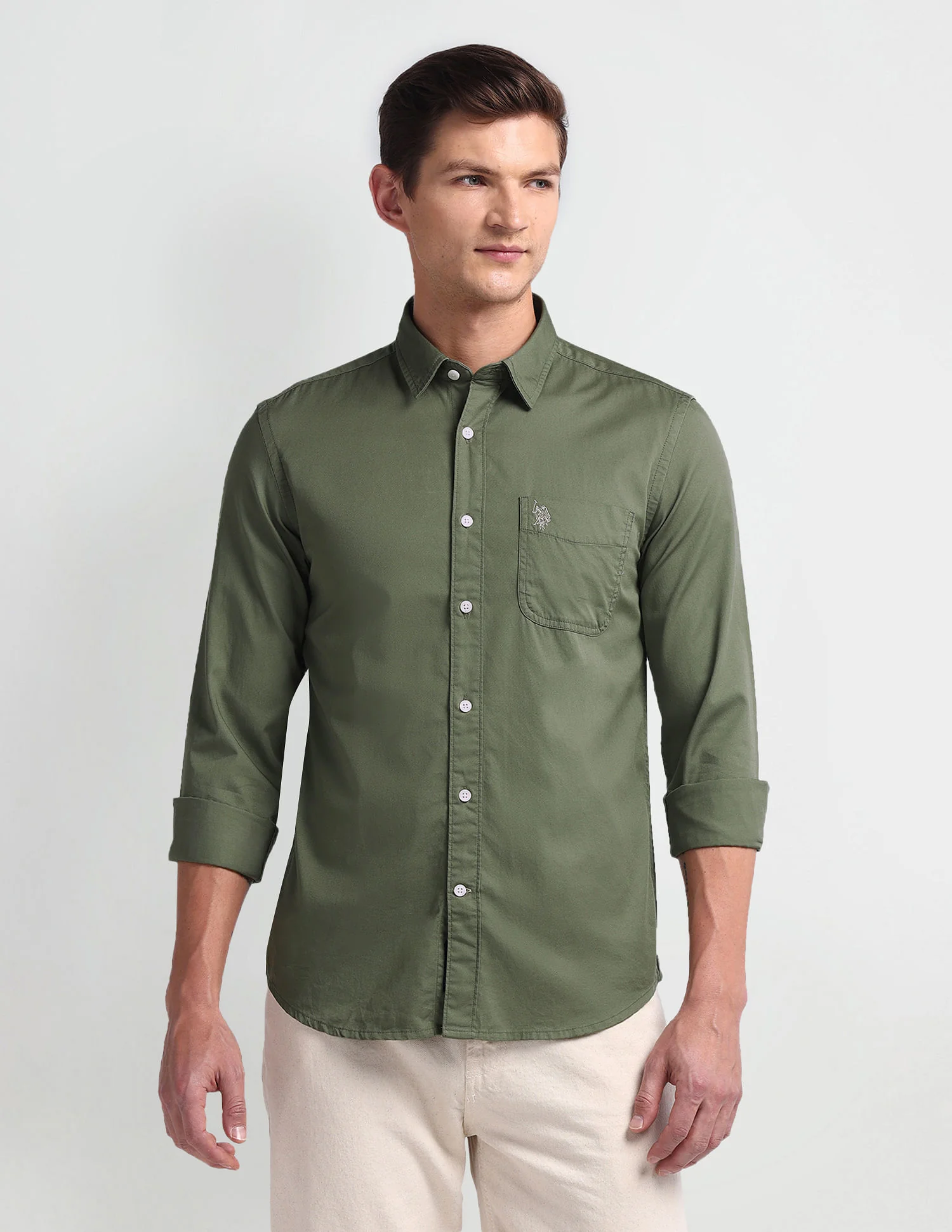 Semi Cutaway Collar Slim Fit Shirt - Image 6