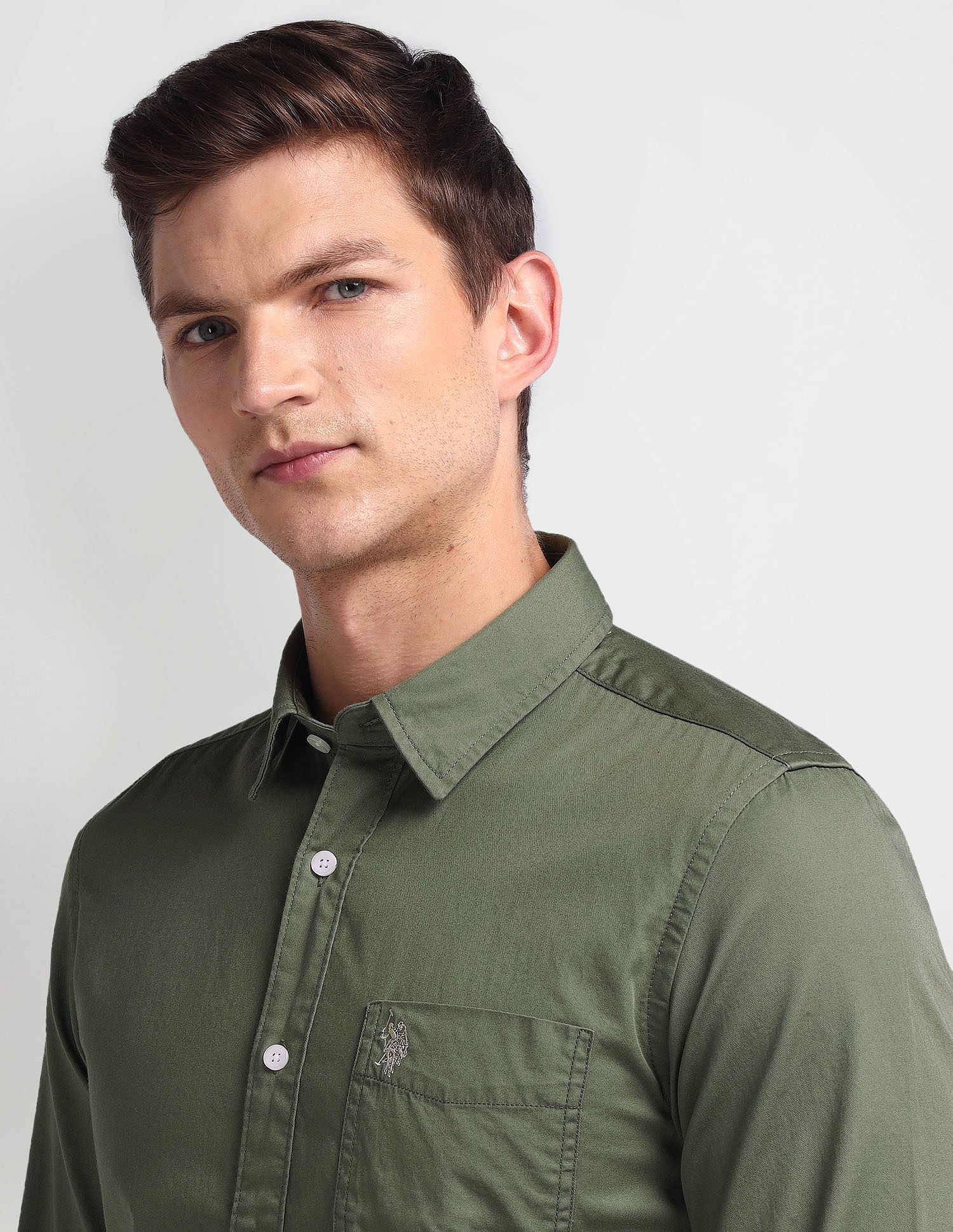 Semi Cutaway Collar Slim Fit Shirt - Image 7