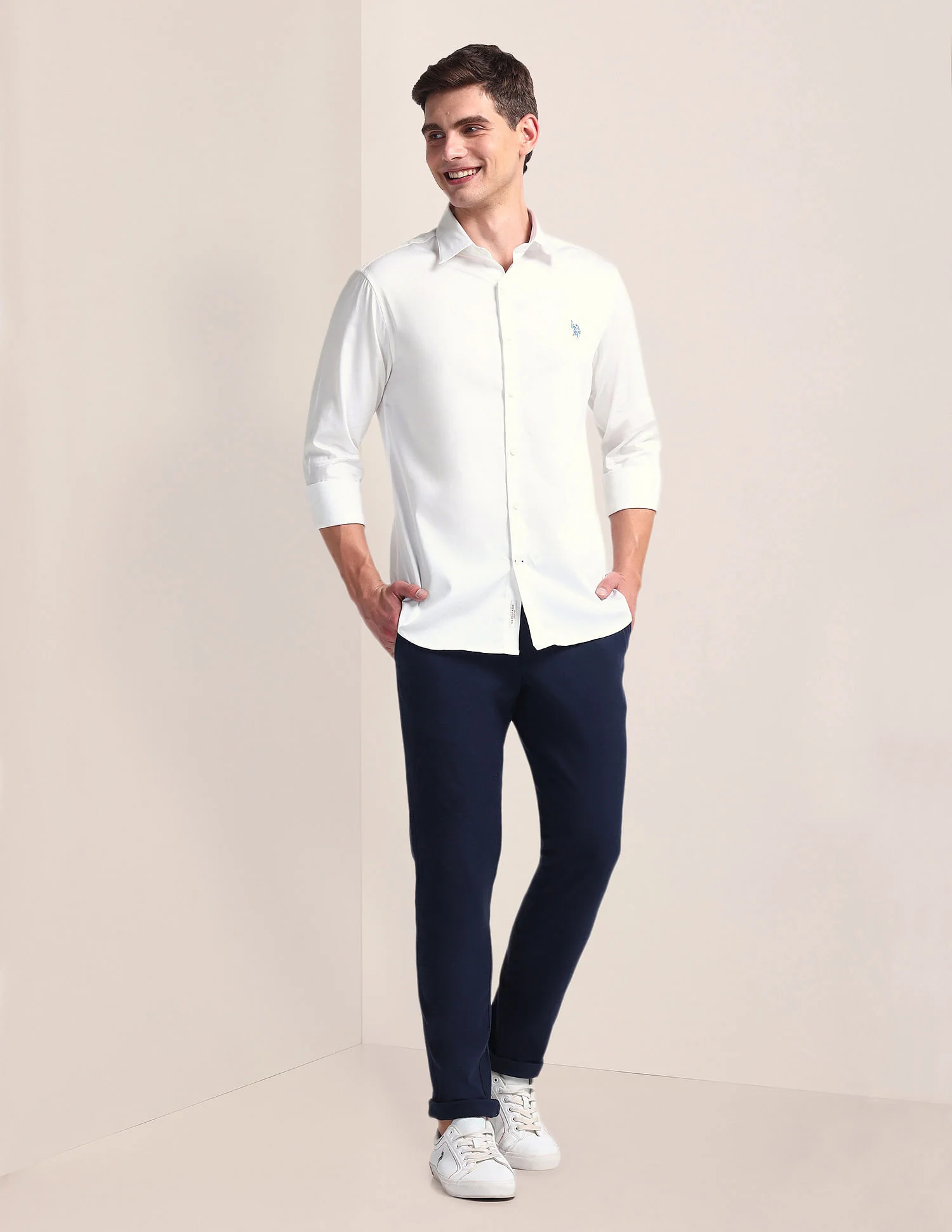 Semi-Cutaway Collar Solid Shirt - Image 3