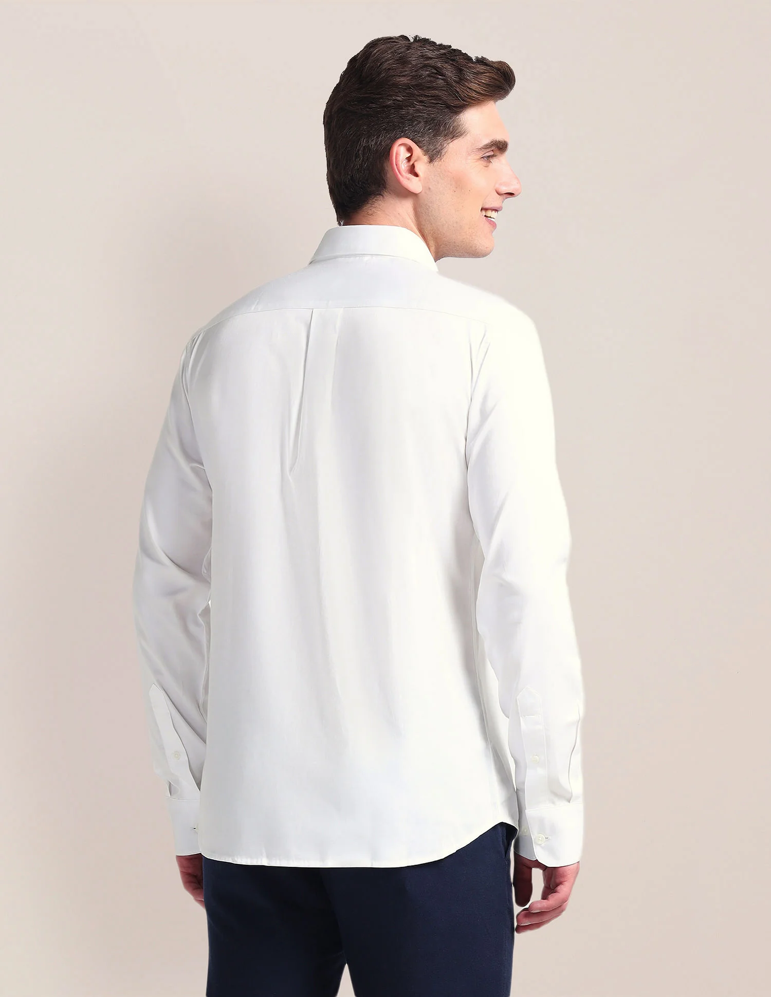 Semi-Cutaway Collar Solid Shirt - Image 5