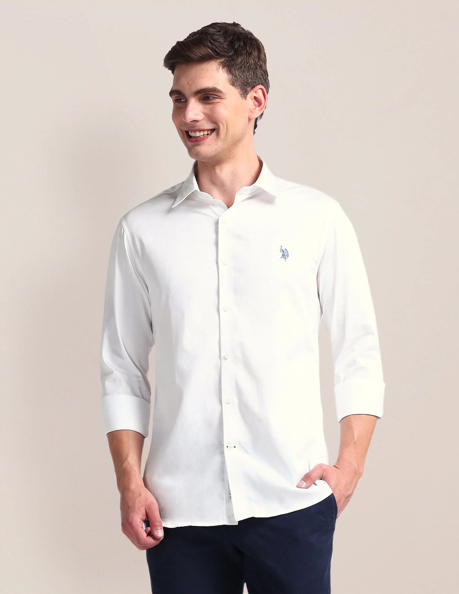Semi-Cutaway Collar Solid Shirt - Image 6