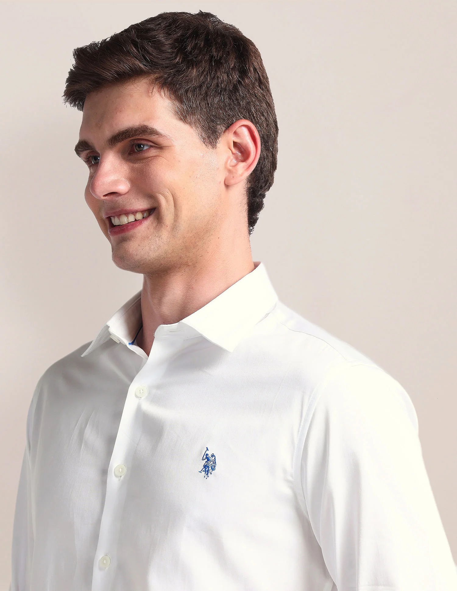 Semi-Cutaway Collar Solid Shirt - Image 7
