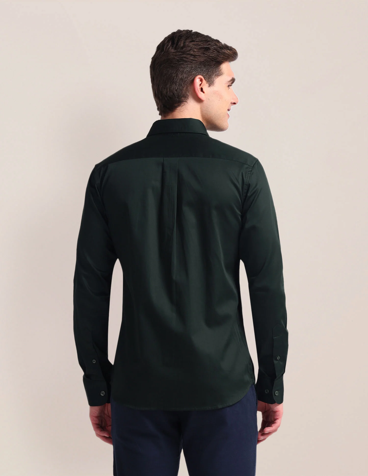 Semi-Cutaway Collar Solid Shirt - Image 5
