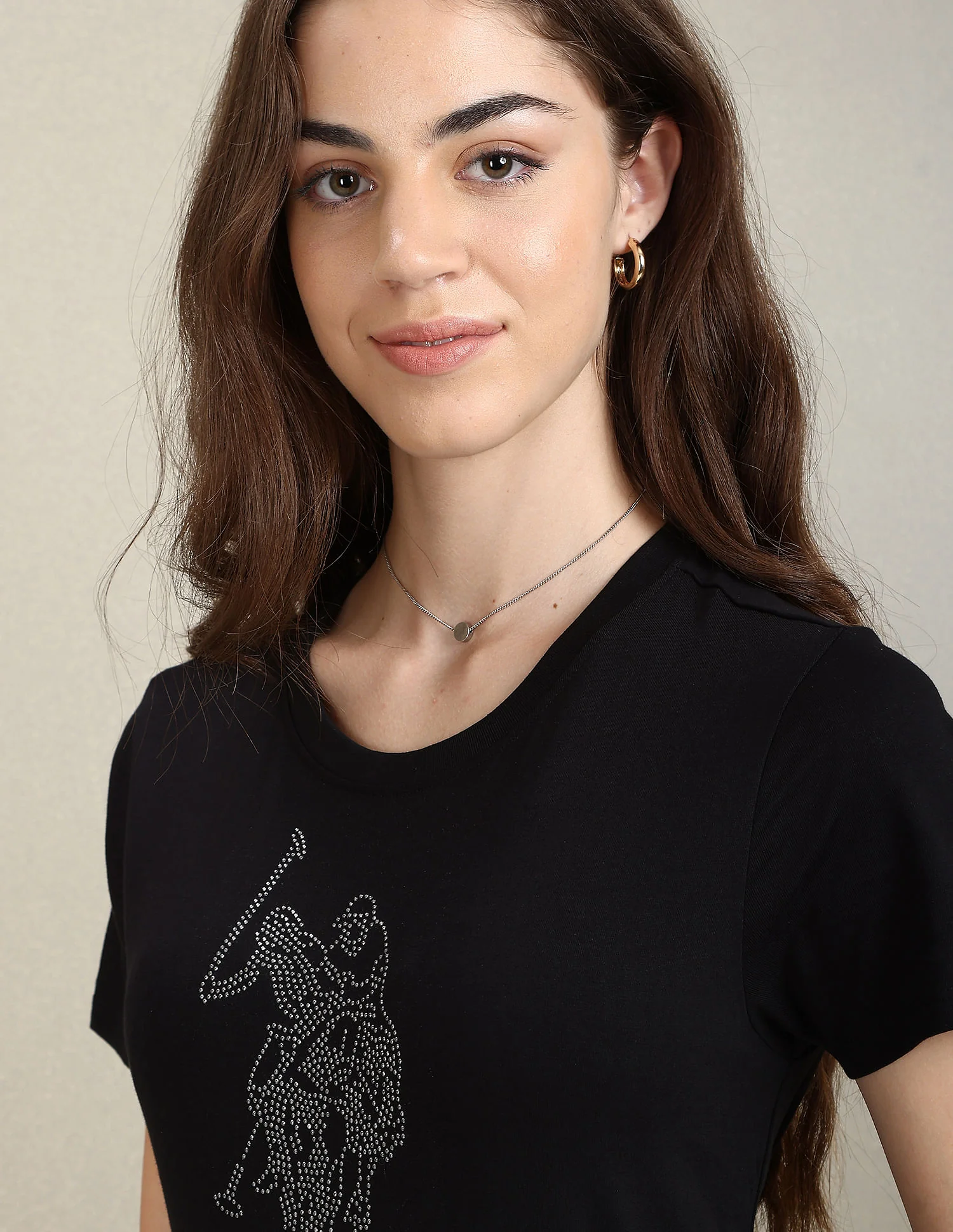 Sequin Logo Crew Neck T-Shirt - Image 6