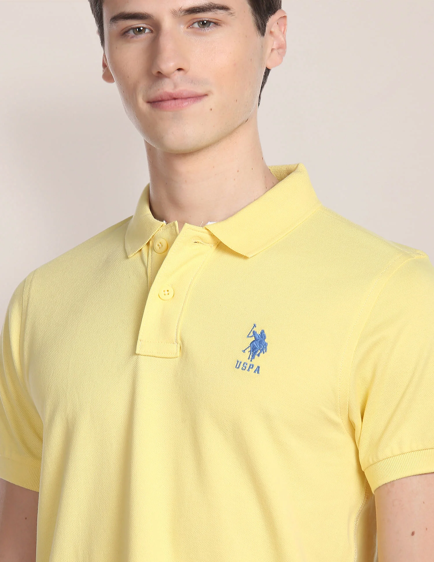 Ribbed Collar Solid Polo Shirt - Image 7