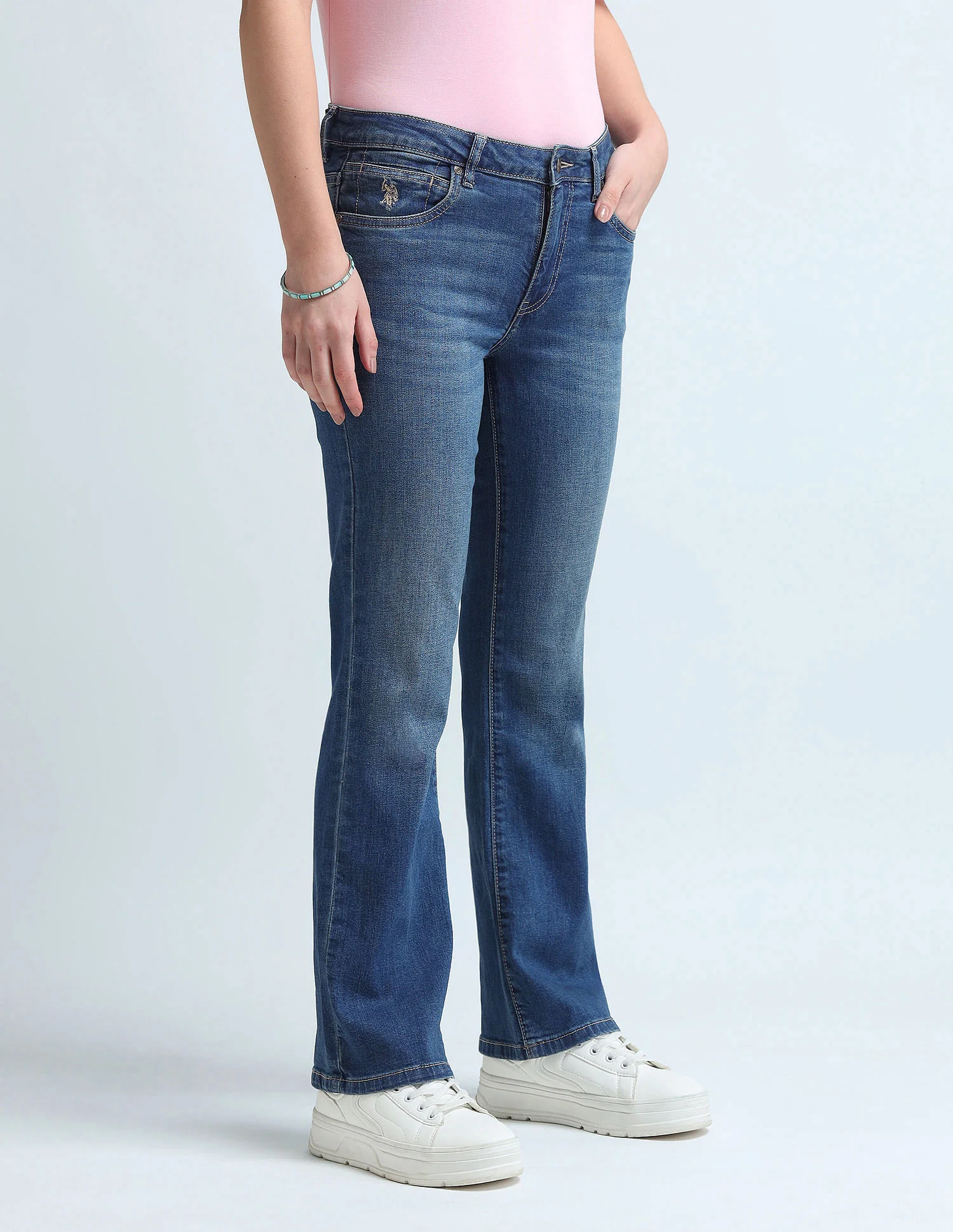 Skinny Bootcut Fit Blue Jeans - Image 4