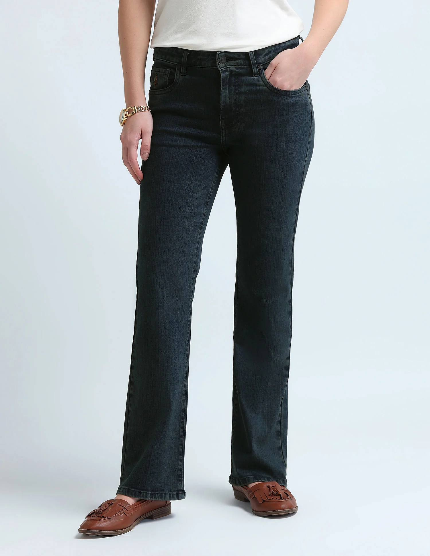 Skinny Bootcut Fit Blue Jeans - Image 3