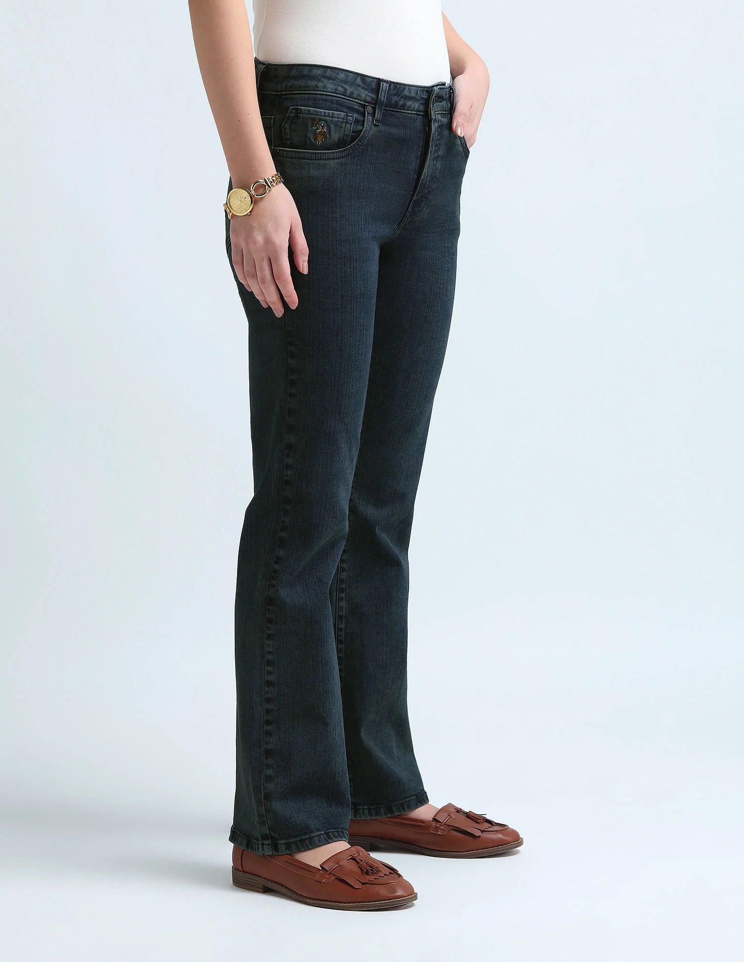 Skinny Bootcut Fit Blue Jeans - Image 4