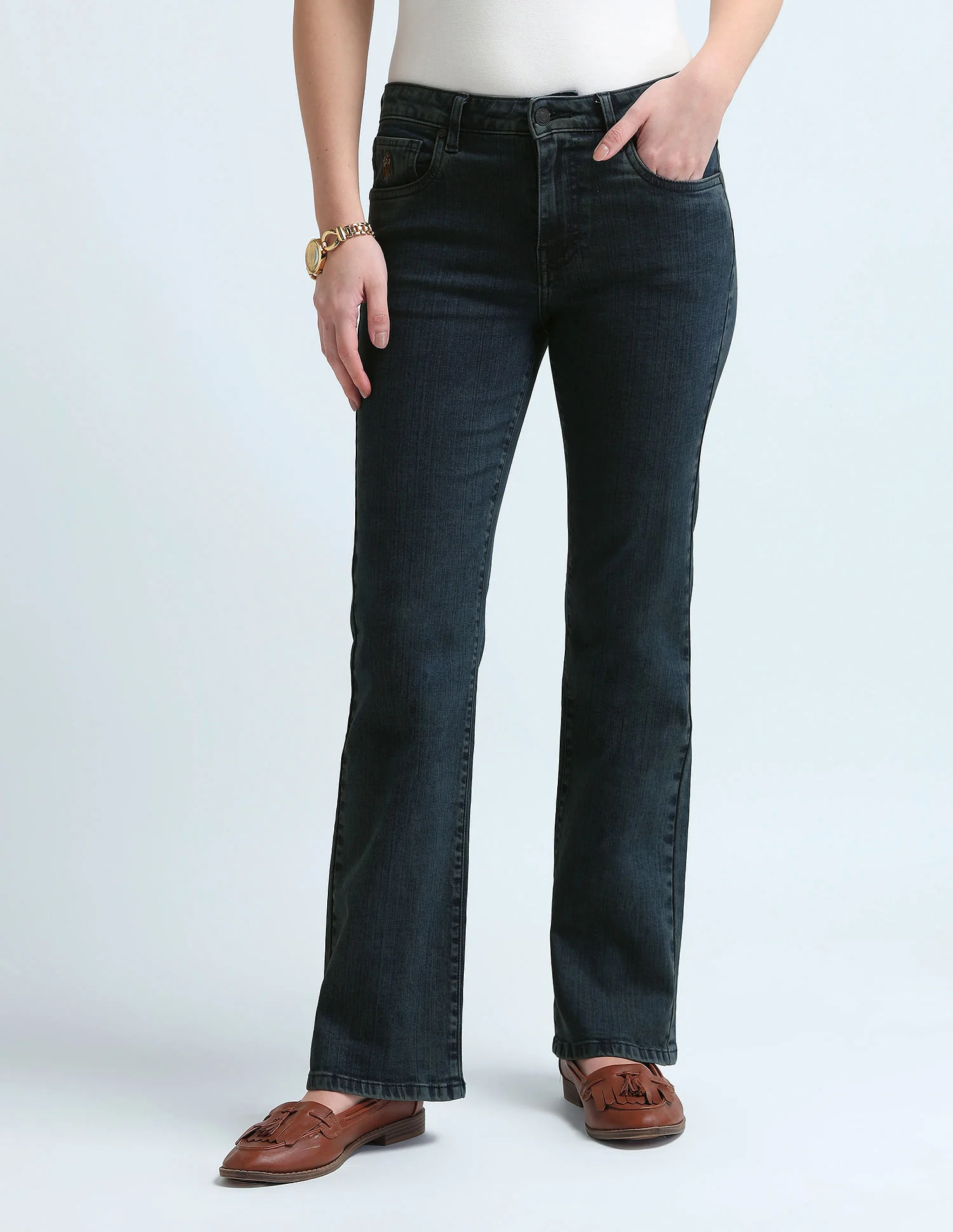 Skinny Bootcut Fit Blue Jeans - Image 6