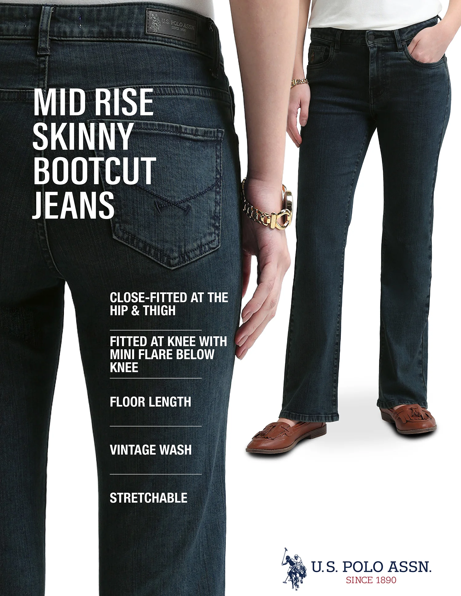 Skinny Bootcut Fit Blue Jeans - Image 9