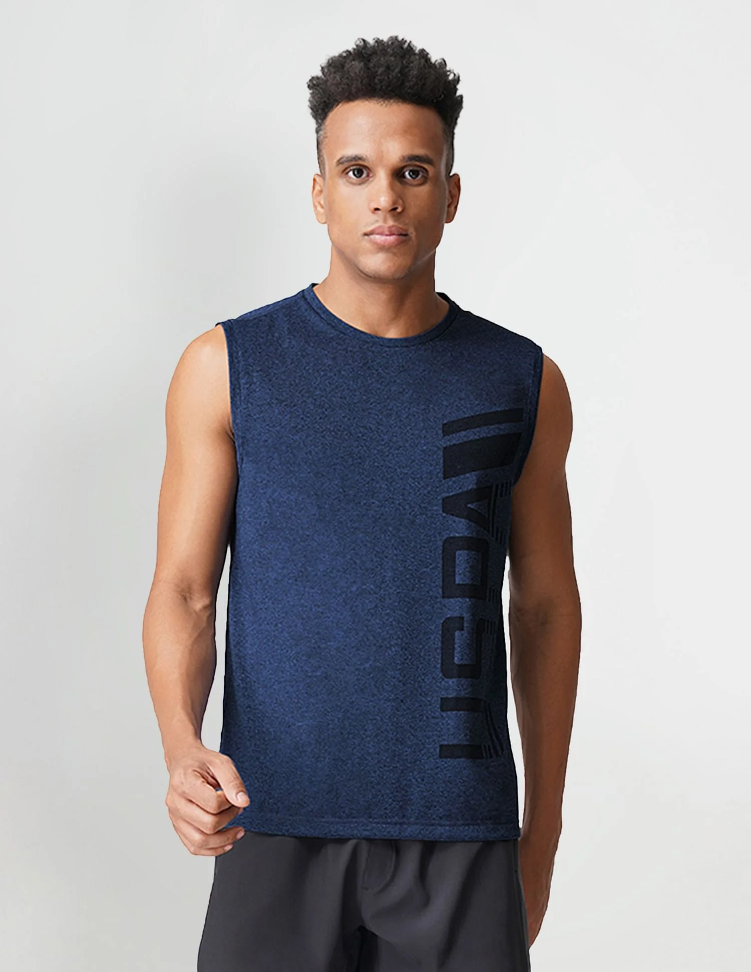 Sleeveless Brand Print Polyester I711 Vest - Pack Of 1 - Image 3