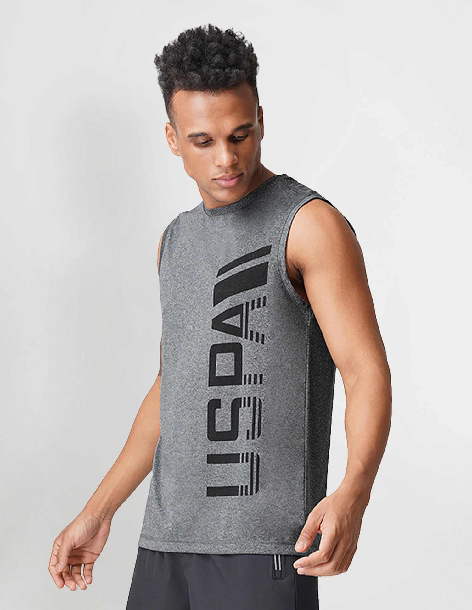 Sleeveless Brand Print Polyester I711 Vest - Pack Of 1 - Image 2
