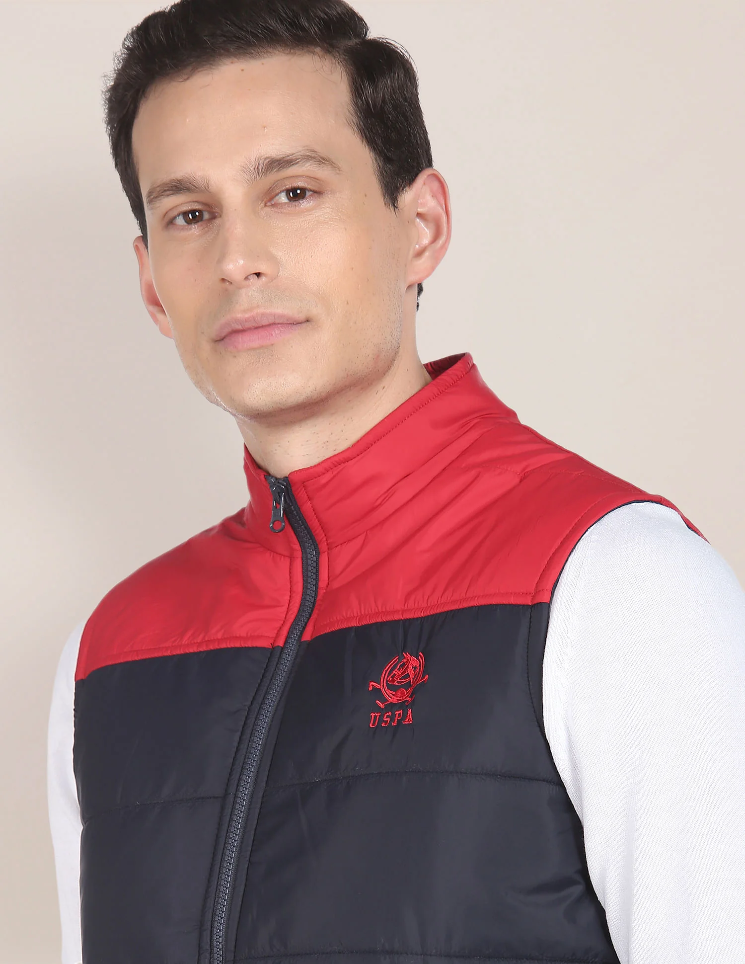 Sleeveless Colour Block Puffer Jacket - Image 7