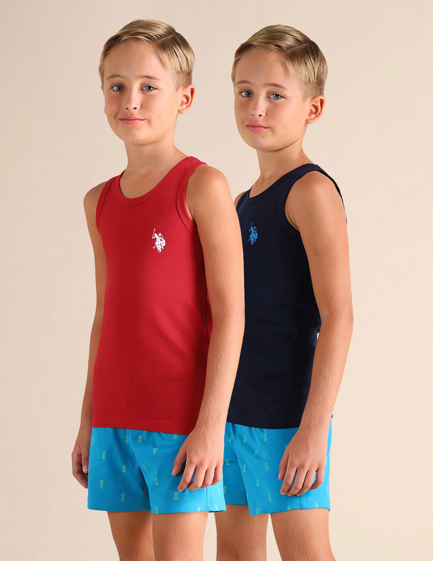 Sleeveless Solid EKV02 Cotton Vest - Pack Of 2 - Image 6