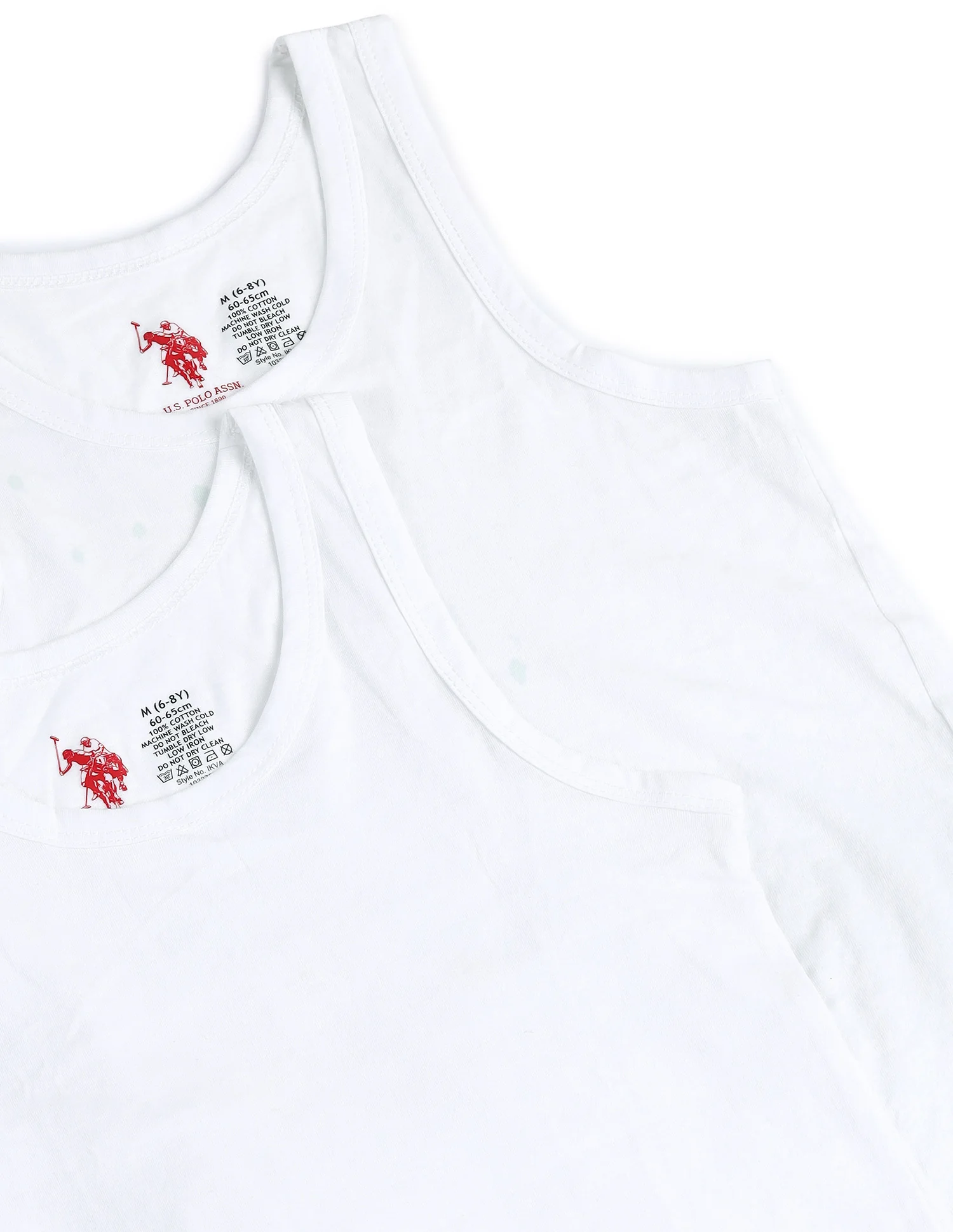 Sleeveless Solid IKVA Cotton Vest - Pack Of 2 - Image 2