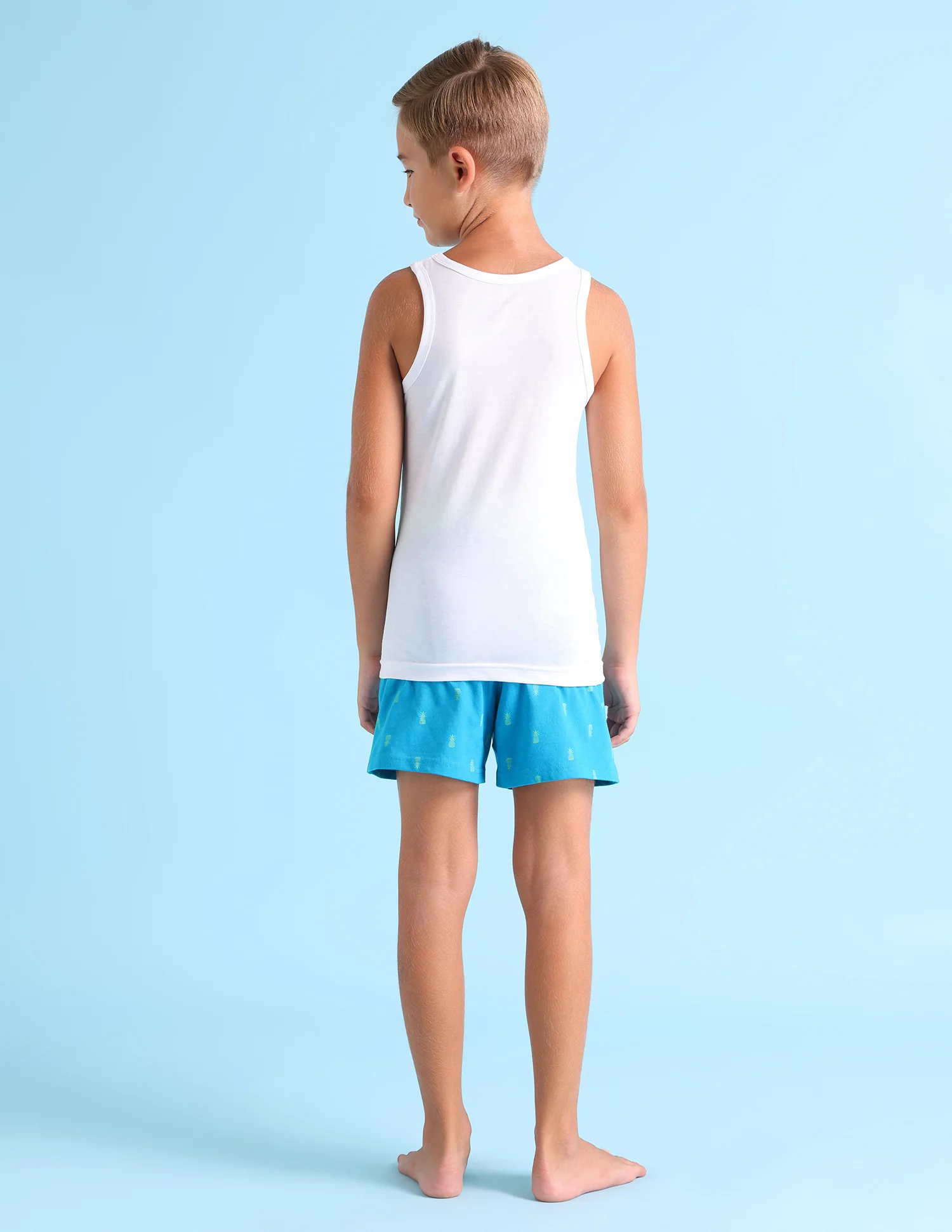 Sleeveless Solid IKVA Cotton Vest - Pack Of 2 - Image 4