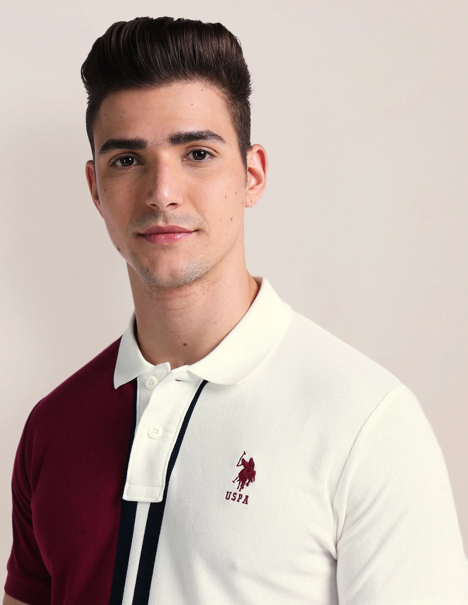 Slim Fit Colour Block Polo Shirt - Image 7
