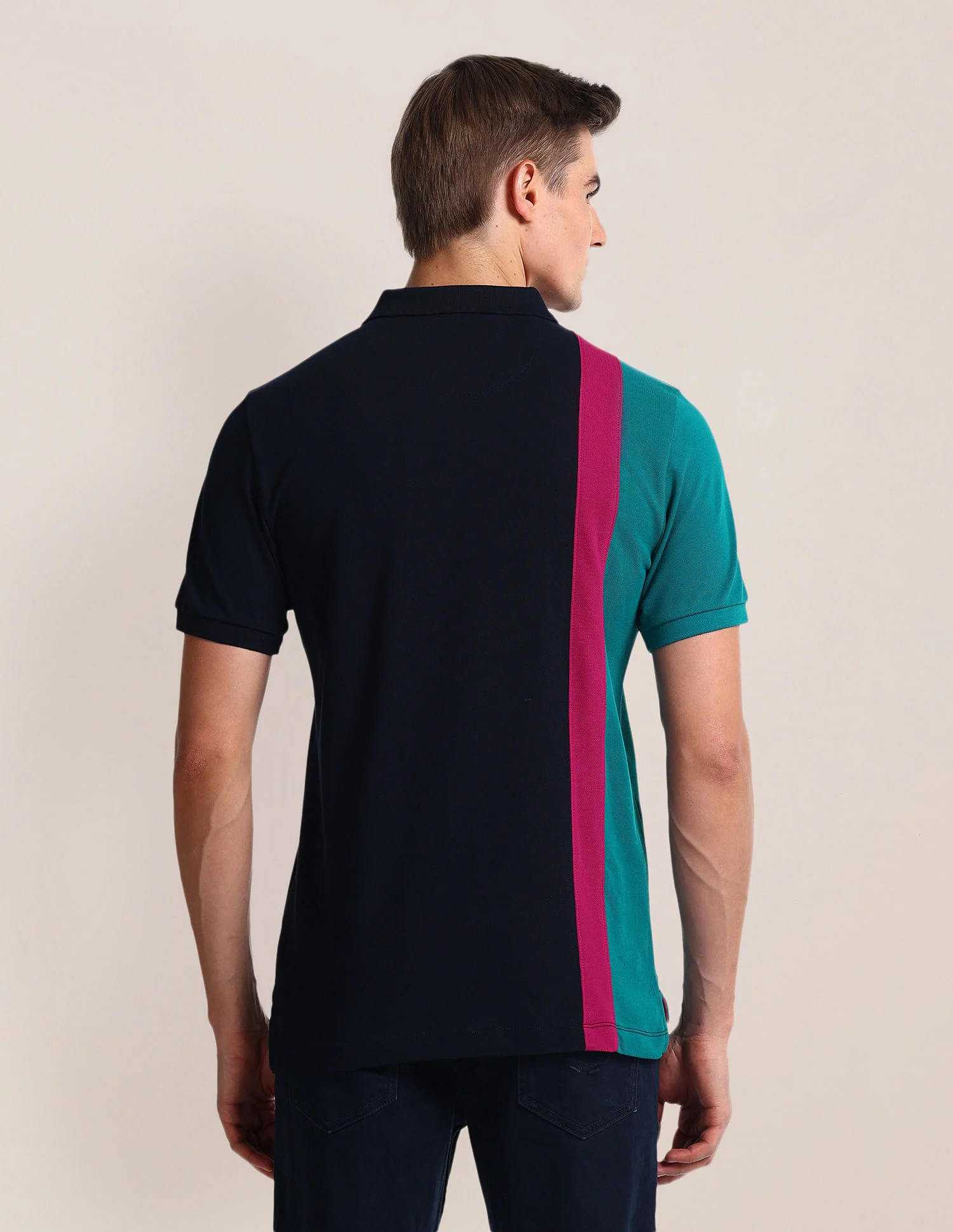 Slim Fit Colour Block Polo Shirt - Image 5