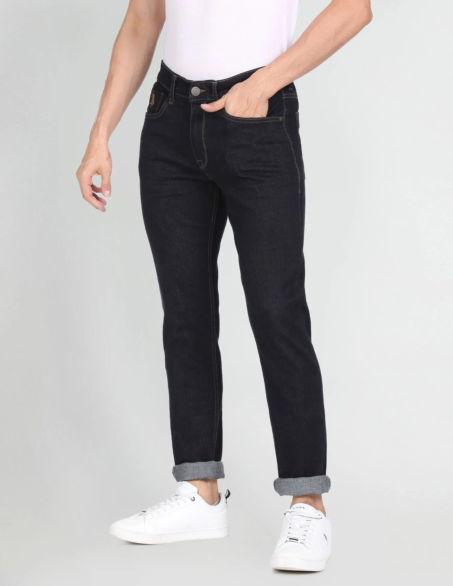 Slim Fit Rinsed Jeans - Image 4