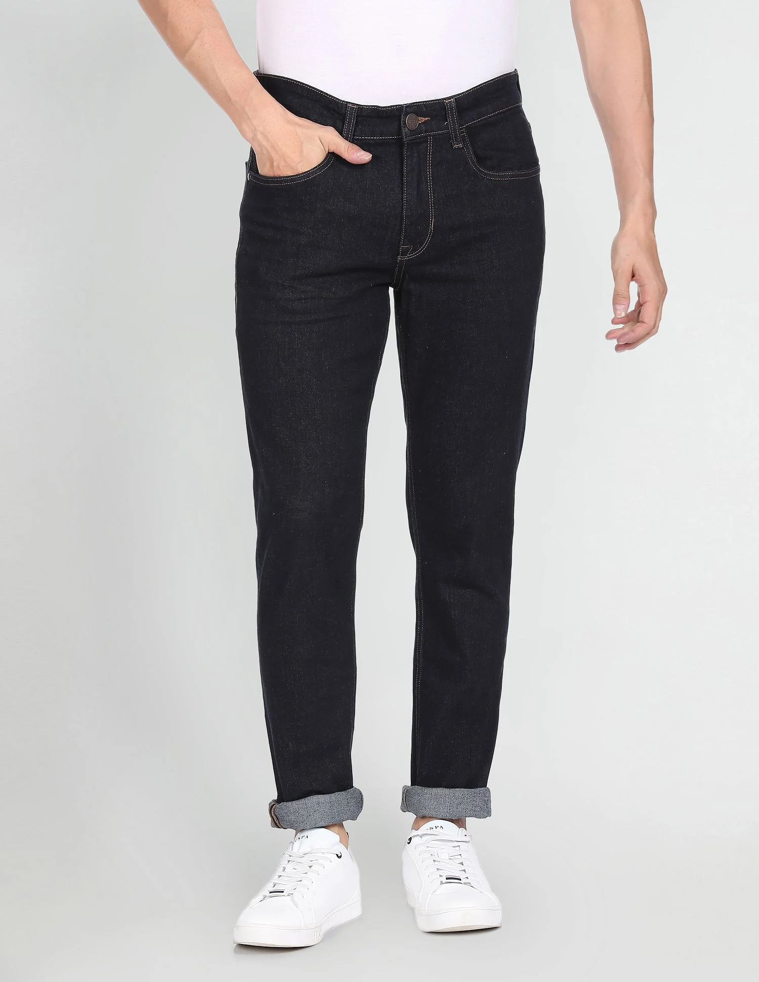 Slim Fit Rinsed Jeans - Image 6