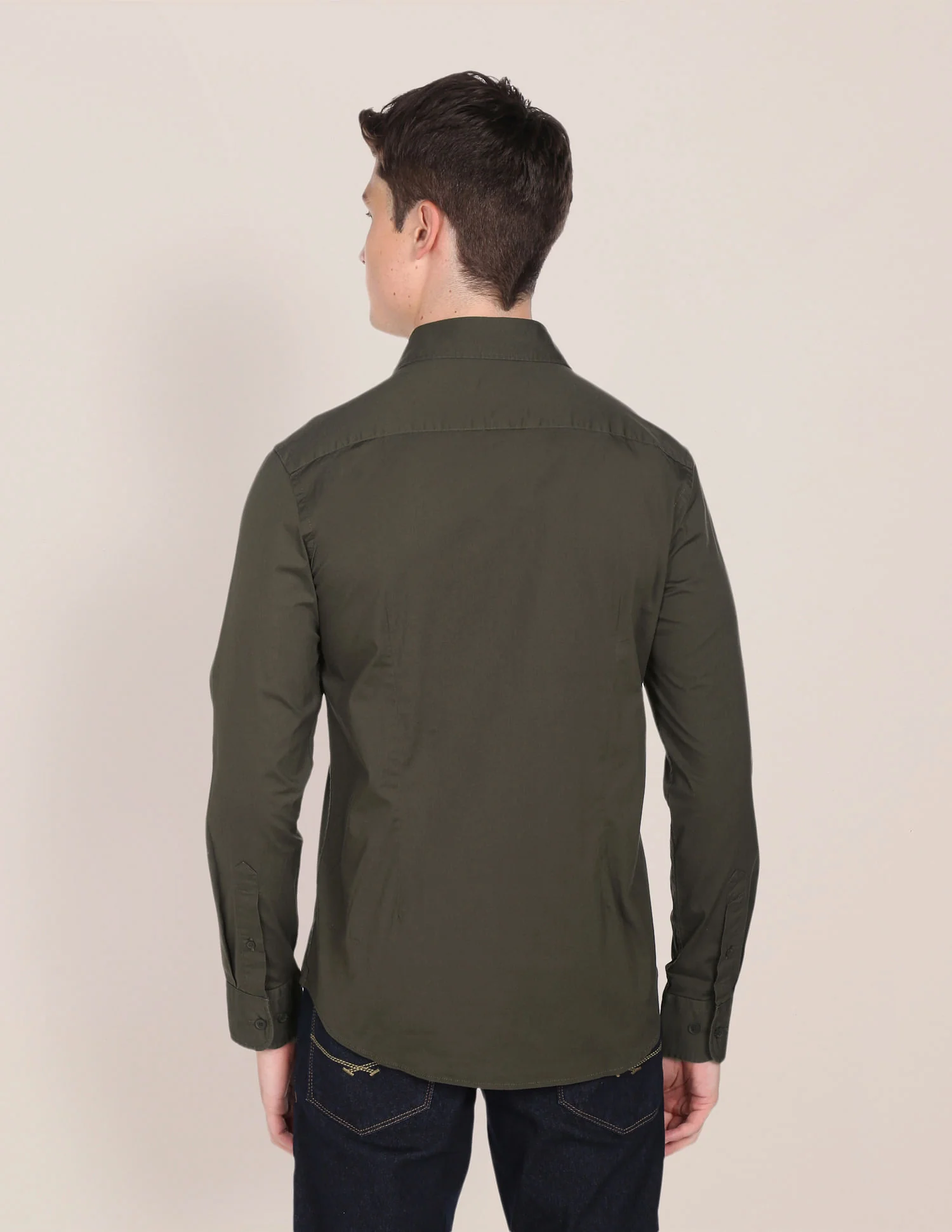 Slim Fit Solid Casual Shirt - Image 4