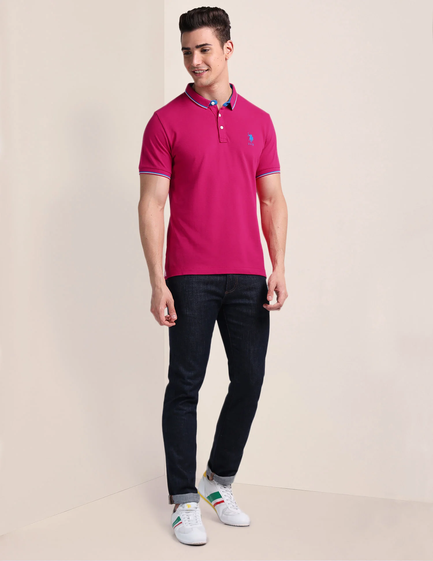 Slim Fit Solid Polo Shirt - Image 3