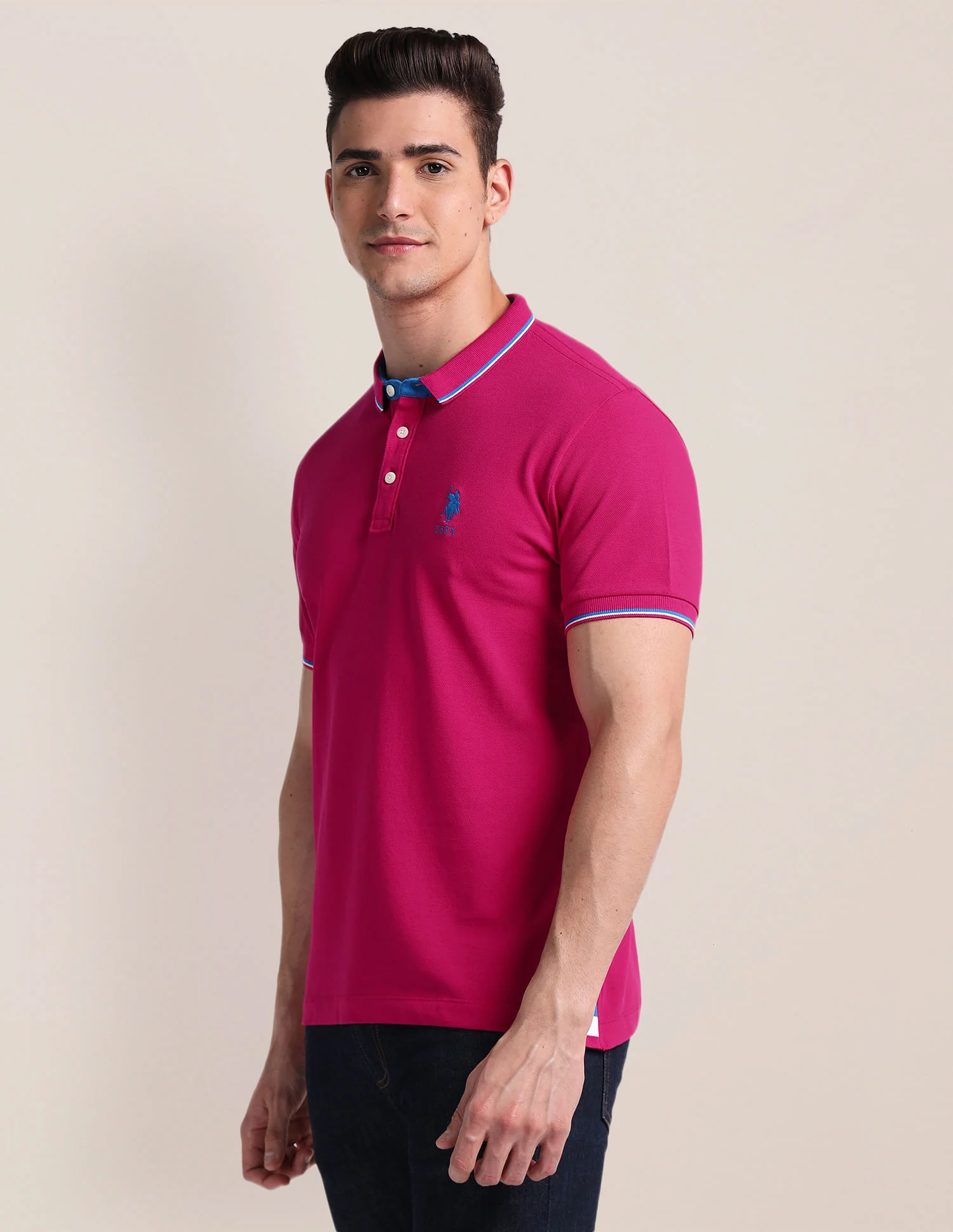 Slim Fit Solid Polo Shirt - Image 4