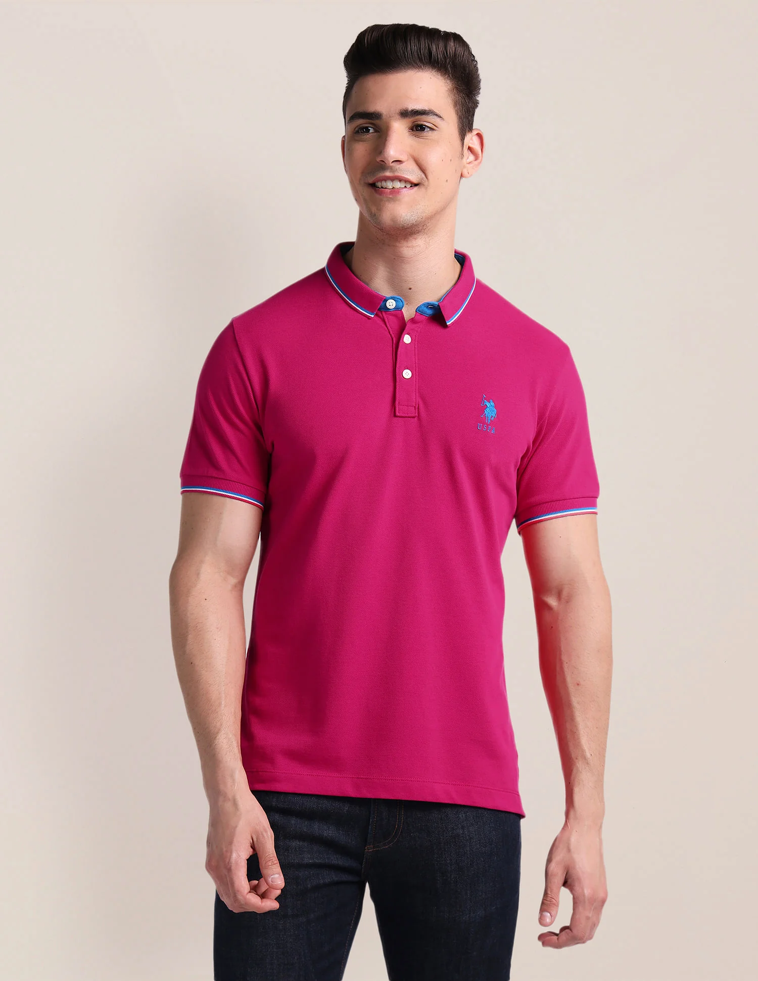 Slim Fit Solid Polo Shirt - Image 6