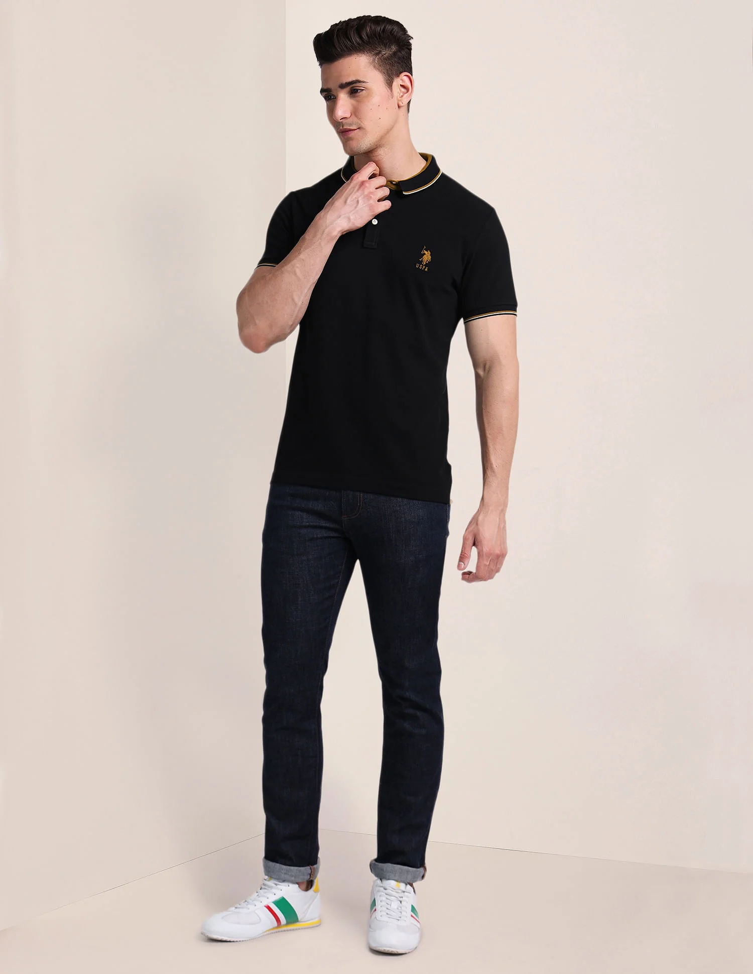 Slim Fit Solid Polo Shirt - Image 3