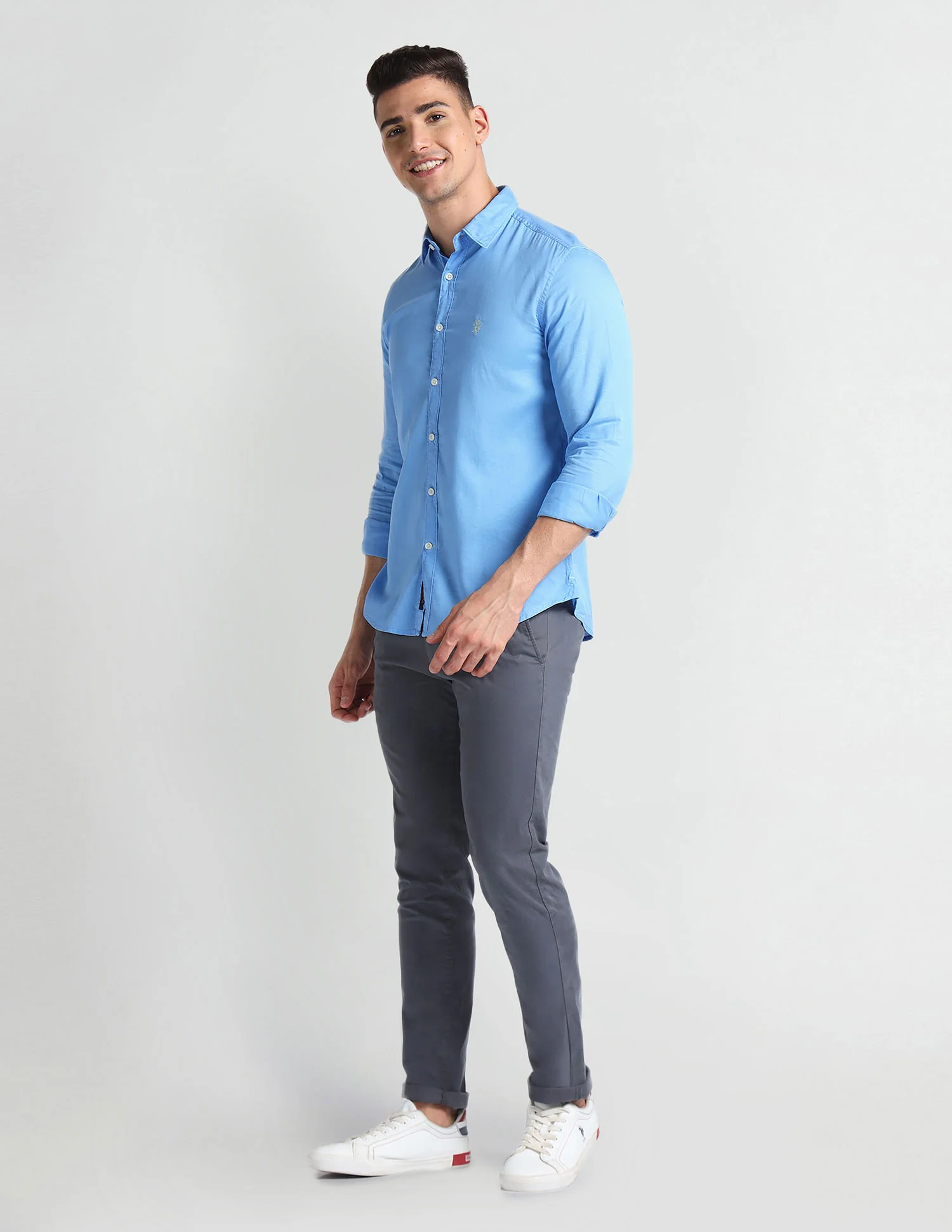 Slim Fit Solid Twill Shirt - Image 3